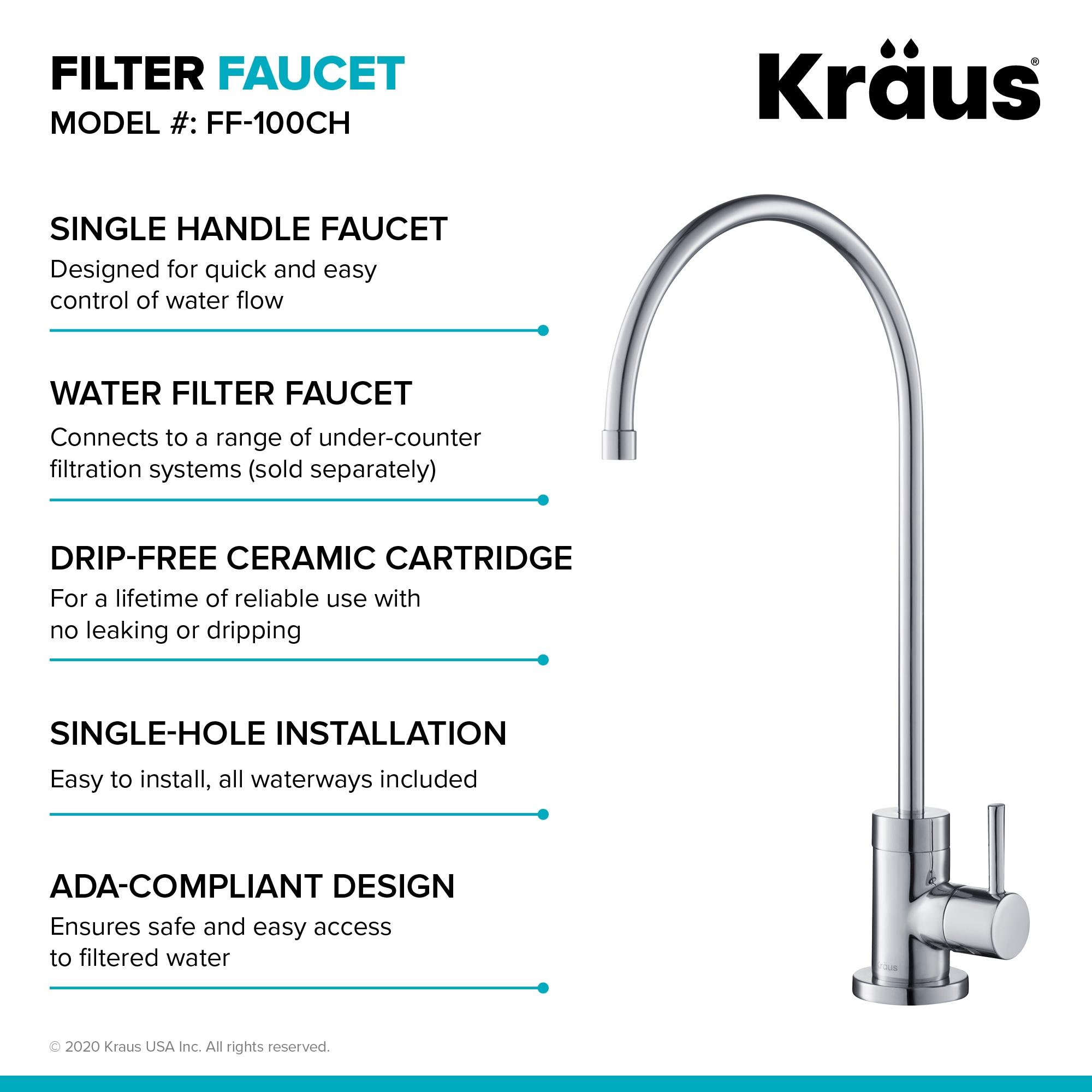 KRAUS Oletto Pull-Down Kitchen Faucet and Purita Water Filter Faucet Combo