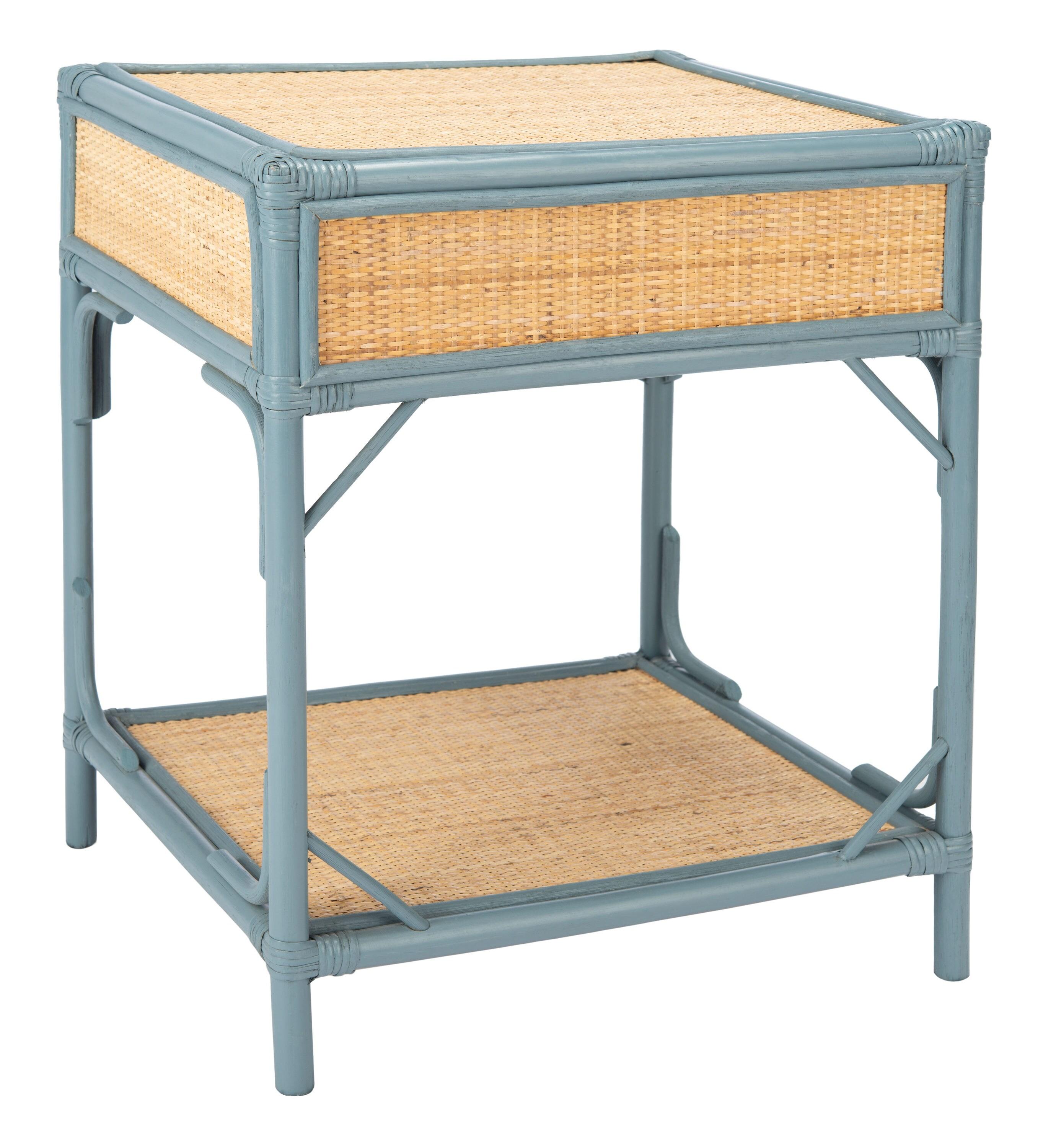Roya 1 Drawer 1 Shelf Nightstand - Blue Grey/Natural - Safavieh.
