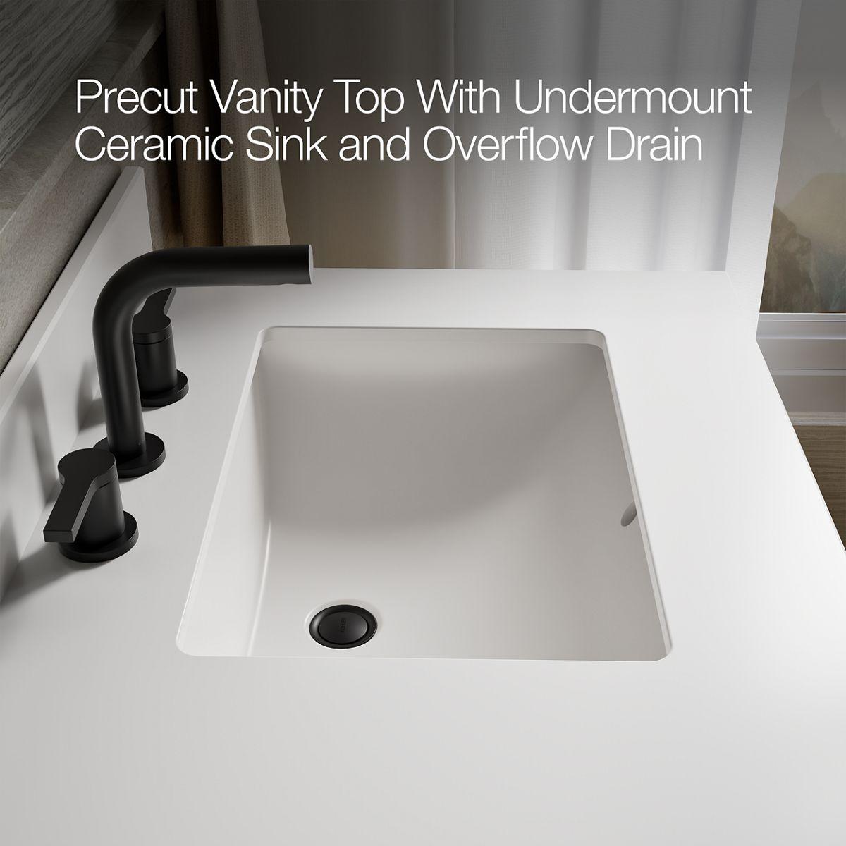 Kresla 60 In. Bathroom Vanity Cabinet With Sinks And Quartz Top