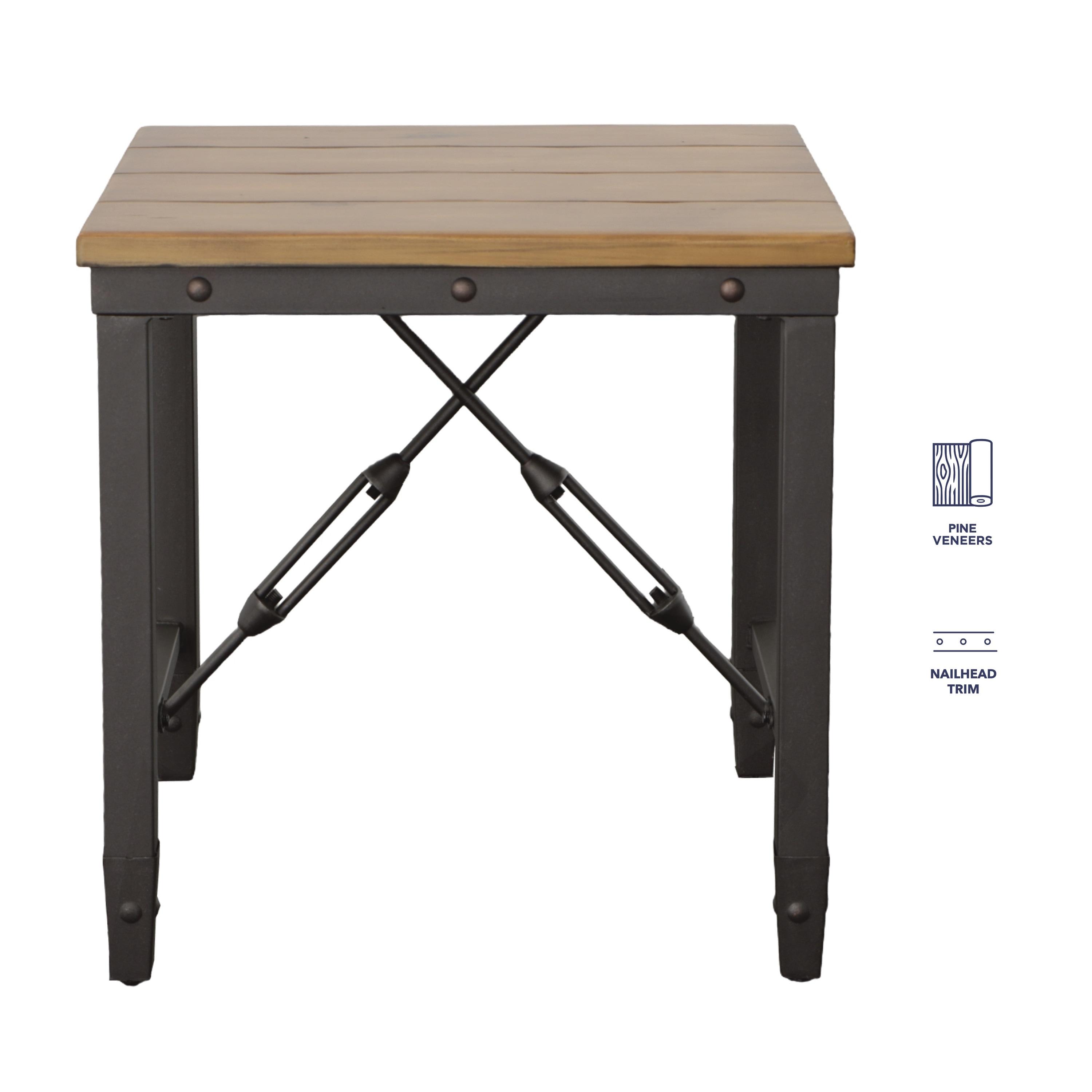 Ashford End Table Antique Honey - Steve Silver Co.: Industrial Style, Pine Veneer, Engineered Hardwoods
