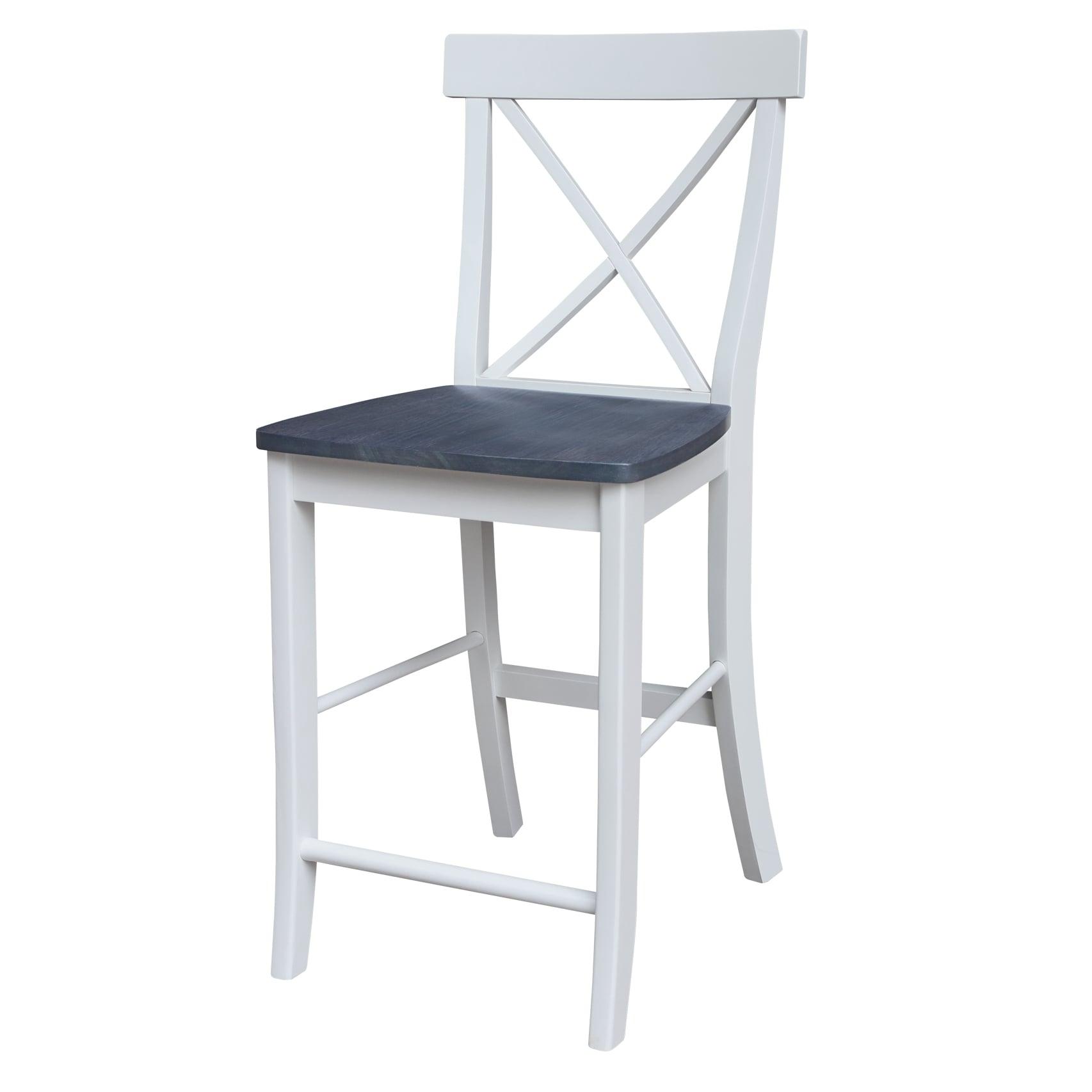 24&#34; X Back Counter Height Barstool Barstool White - International Concepts