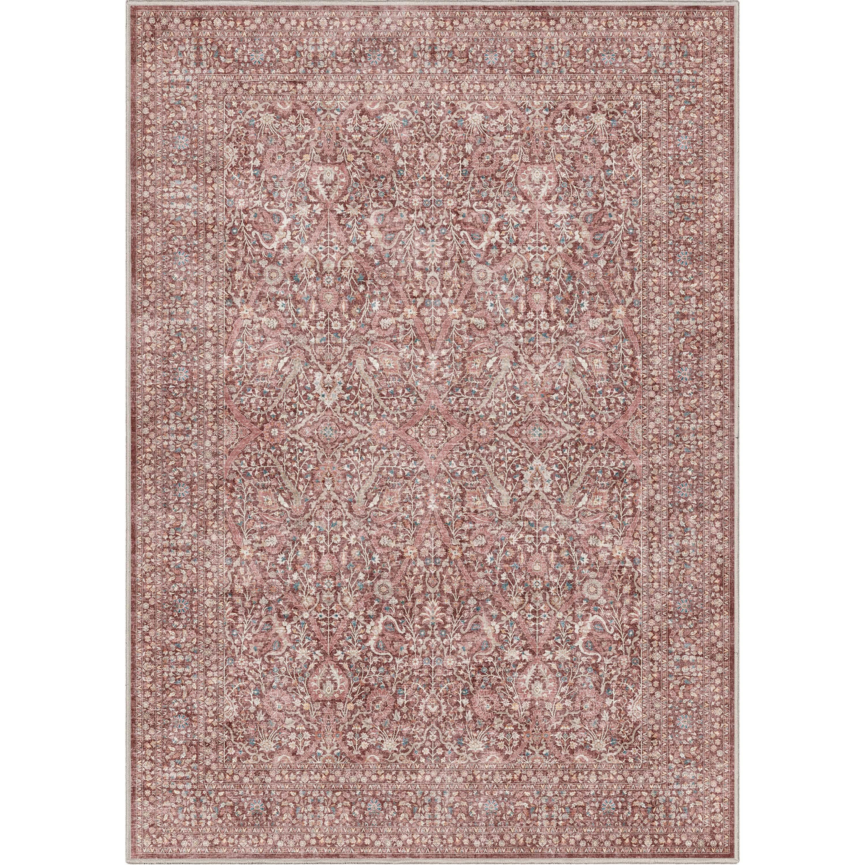 Well Woven Asha Isolde Vintage Oriental Botanical Red Area Rug