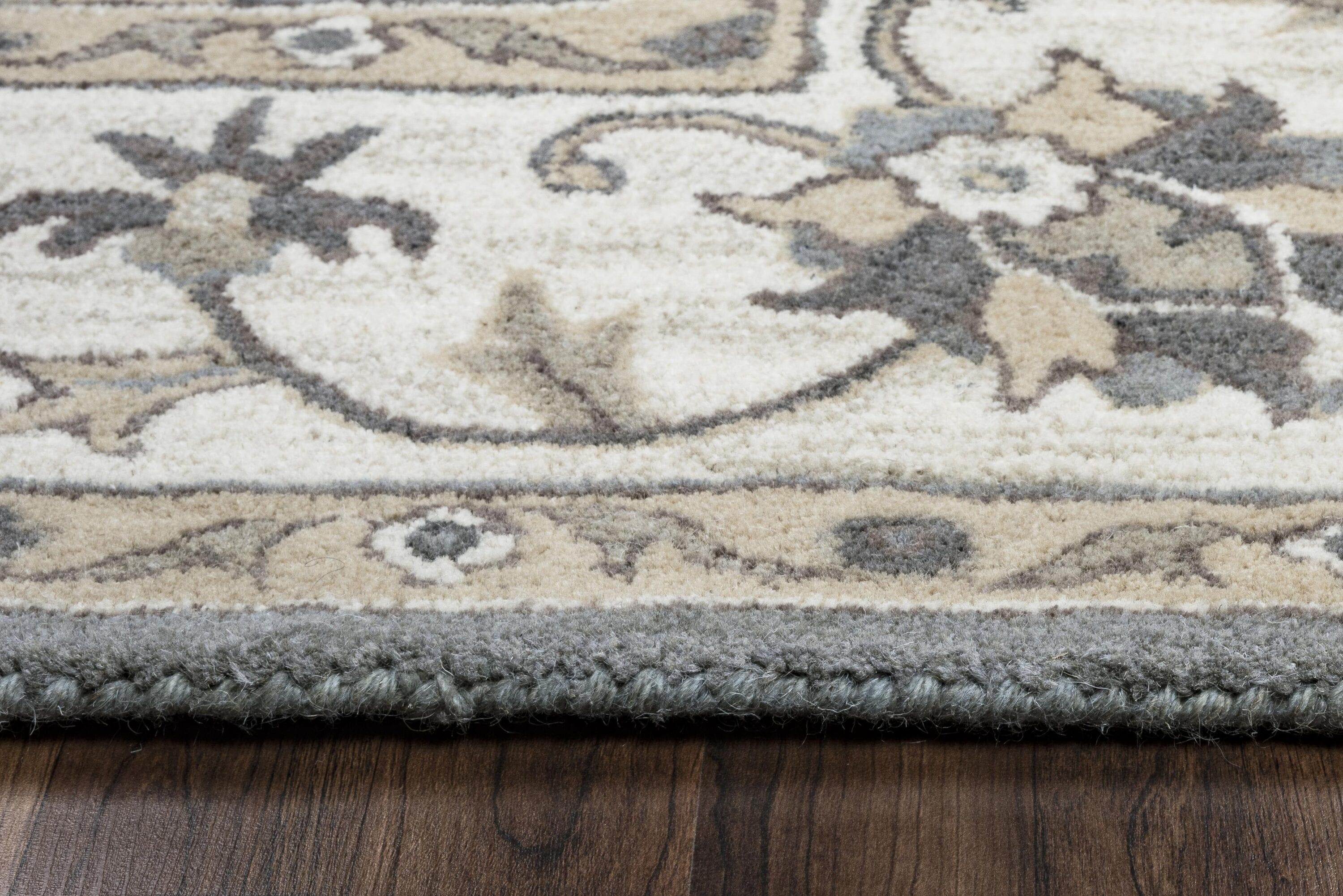 Alora Decor Liberty 8' x 10' Border Gray/Tan/Ivory Hand-Tufted Area Rug