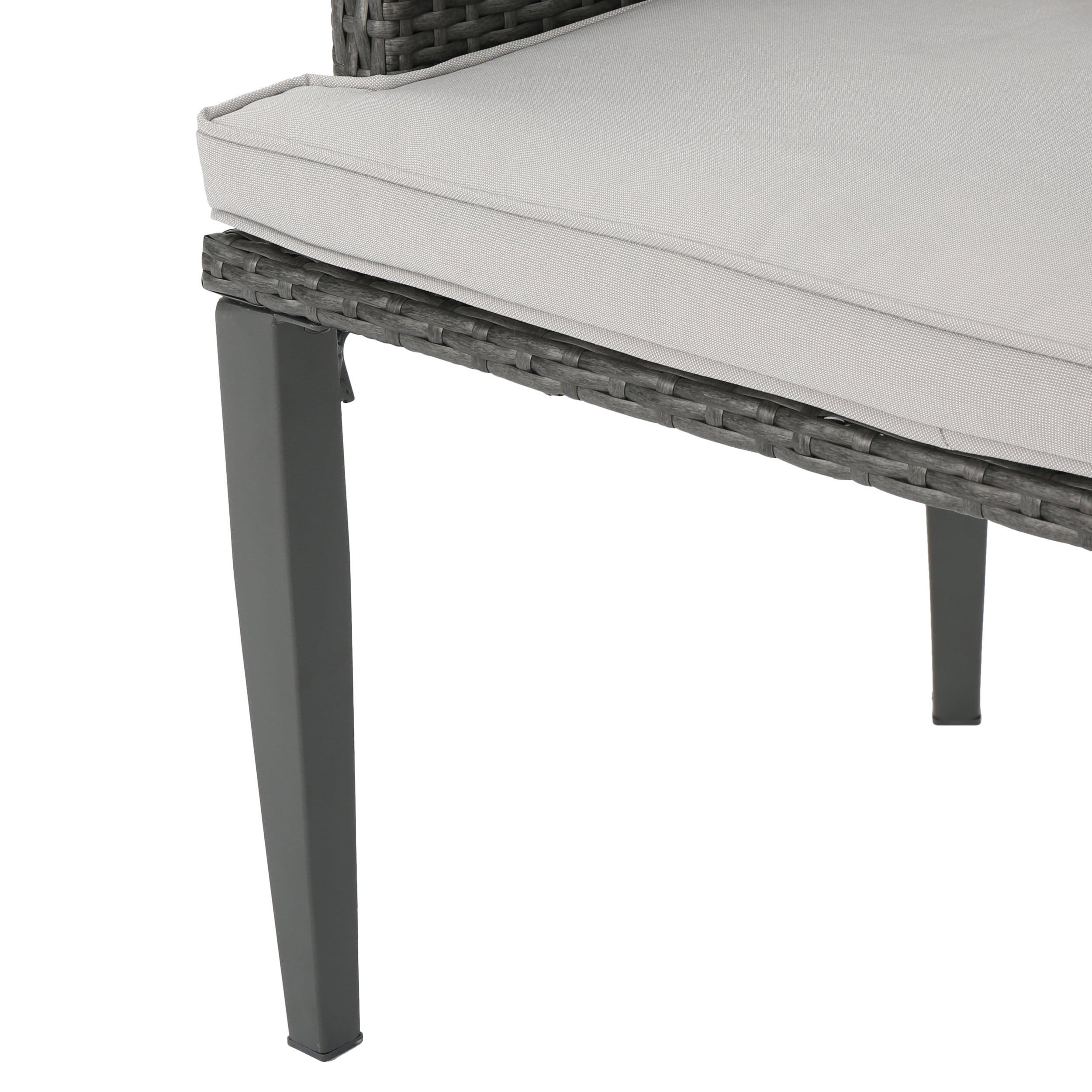 Outdoor Dining Chair Set Of 2, Outside Patio Tables, Powder Coated Iron Frame & PE Wicker For Deck Garden Lawn Backyard Porch Balcony Restaurant