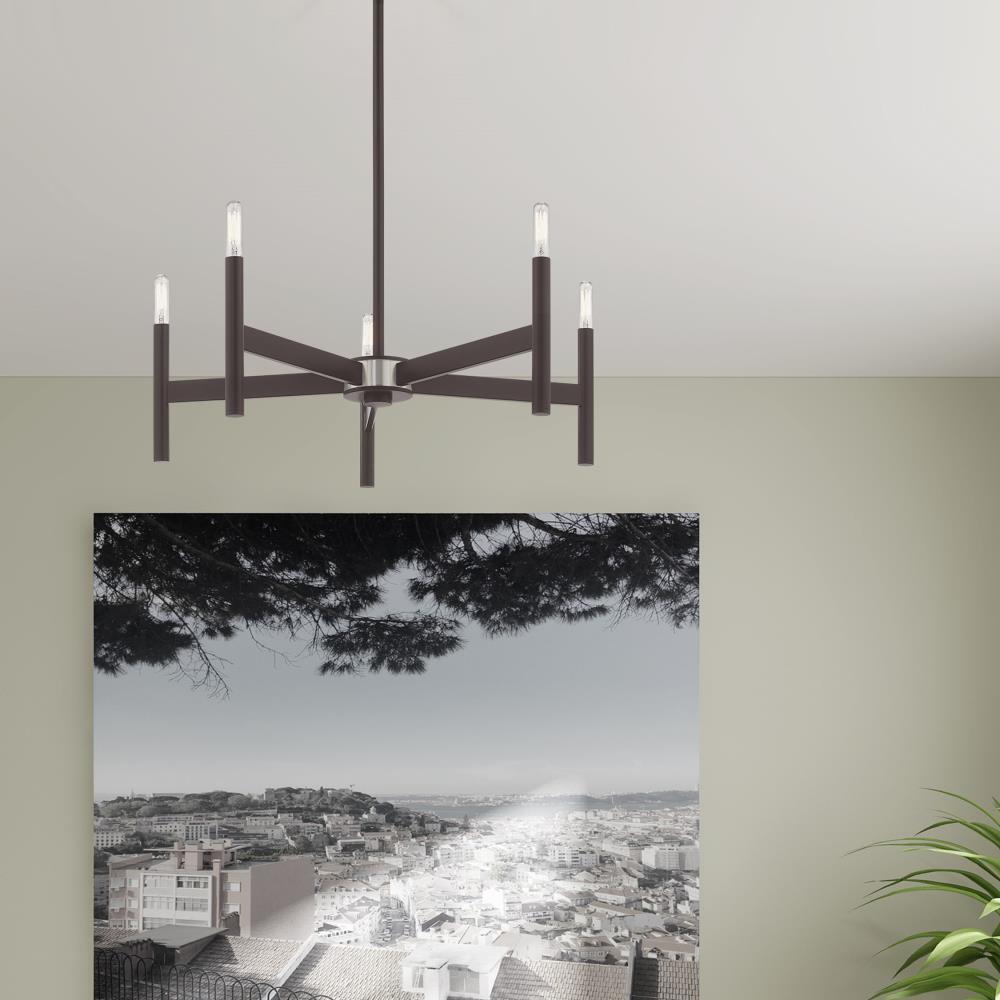 Livex Lighting Copenhagen 5 - Light Chandelier in  Brushed Nickel