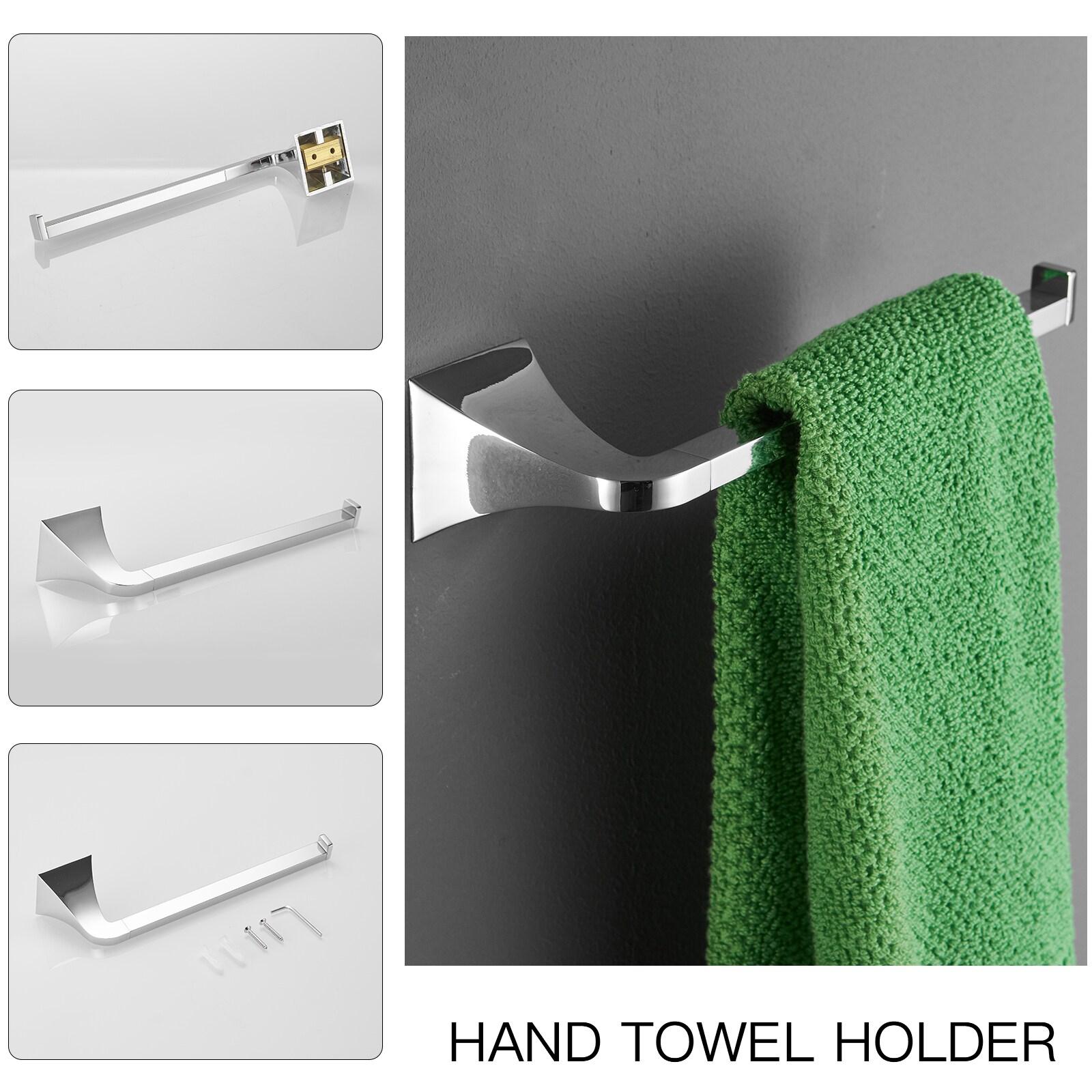 BWE 4-Piece Bath Hardware Set Towel Rack with Toilet Paper Holder Towel Hook and 24 in. Towel Bar