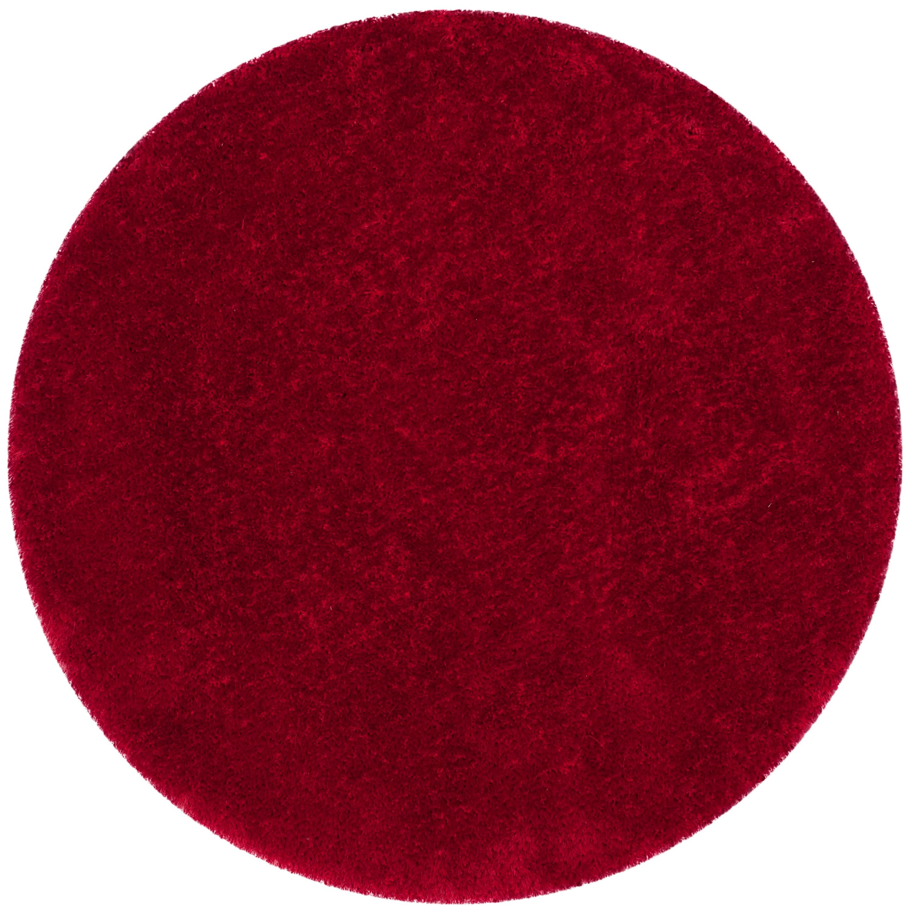 Luxe Shag SGX160 Hand Tufted Indoor Area Rug - Red - 8' Round - Safavieh