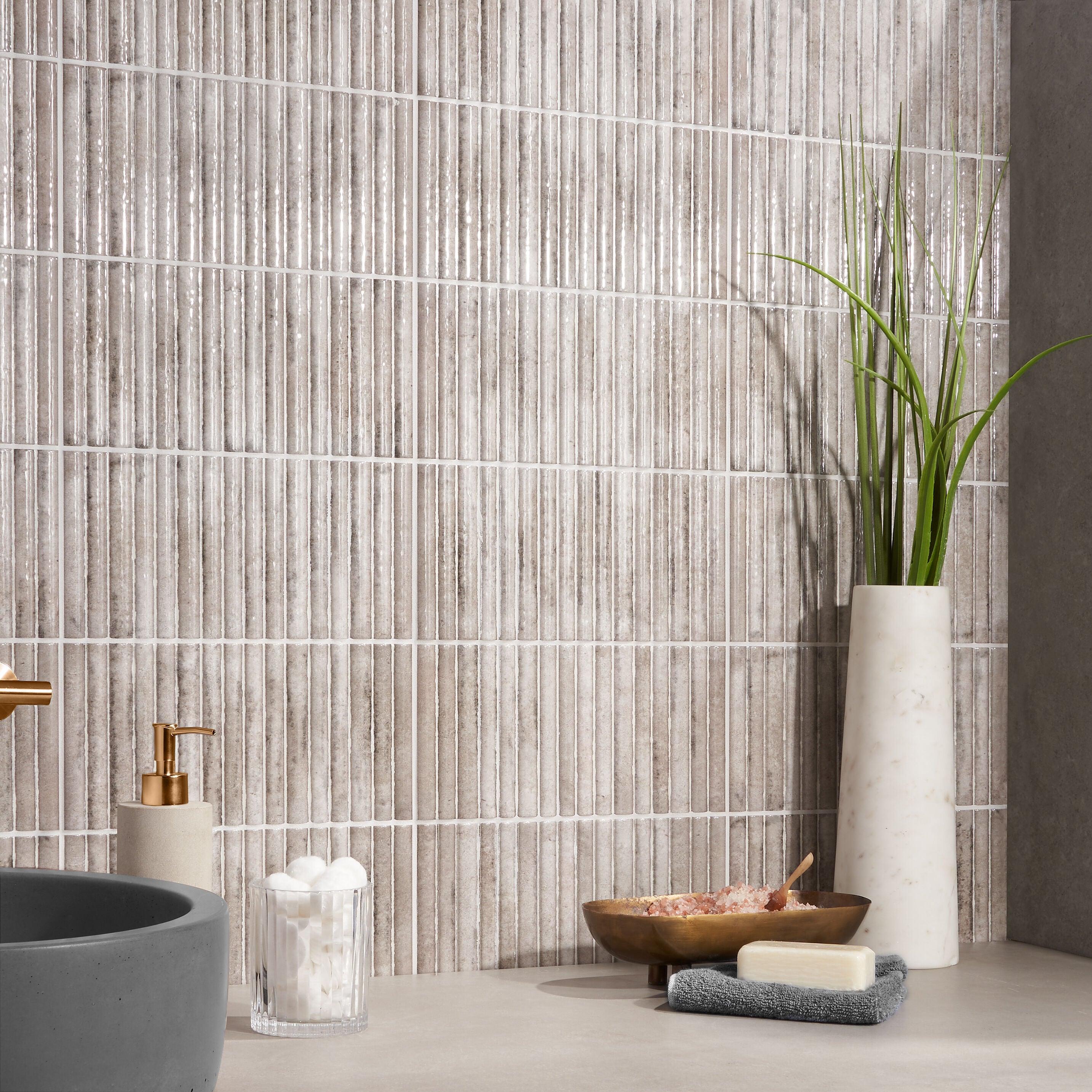 Canu 5.9 In. x 11.81 In. Polished Fluted Ceramic Subway Wall Tile (9.68 Sq. Ft. / Case)