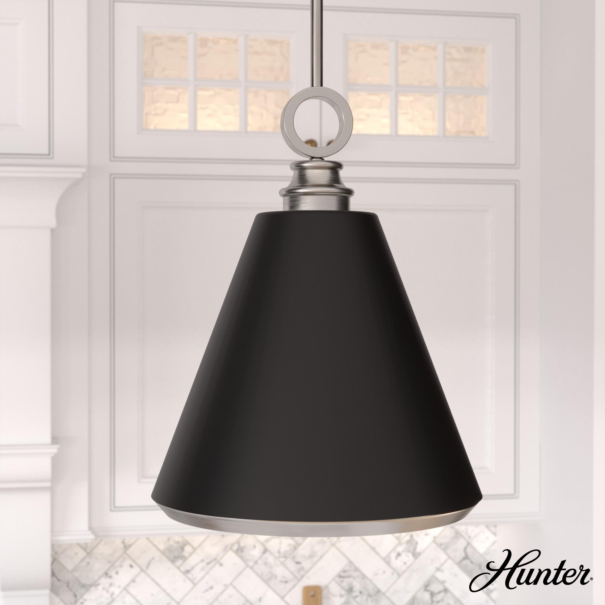 Hunter Klein 14" Brushed Nickel Metal Pendant Light