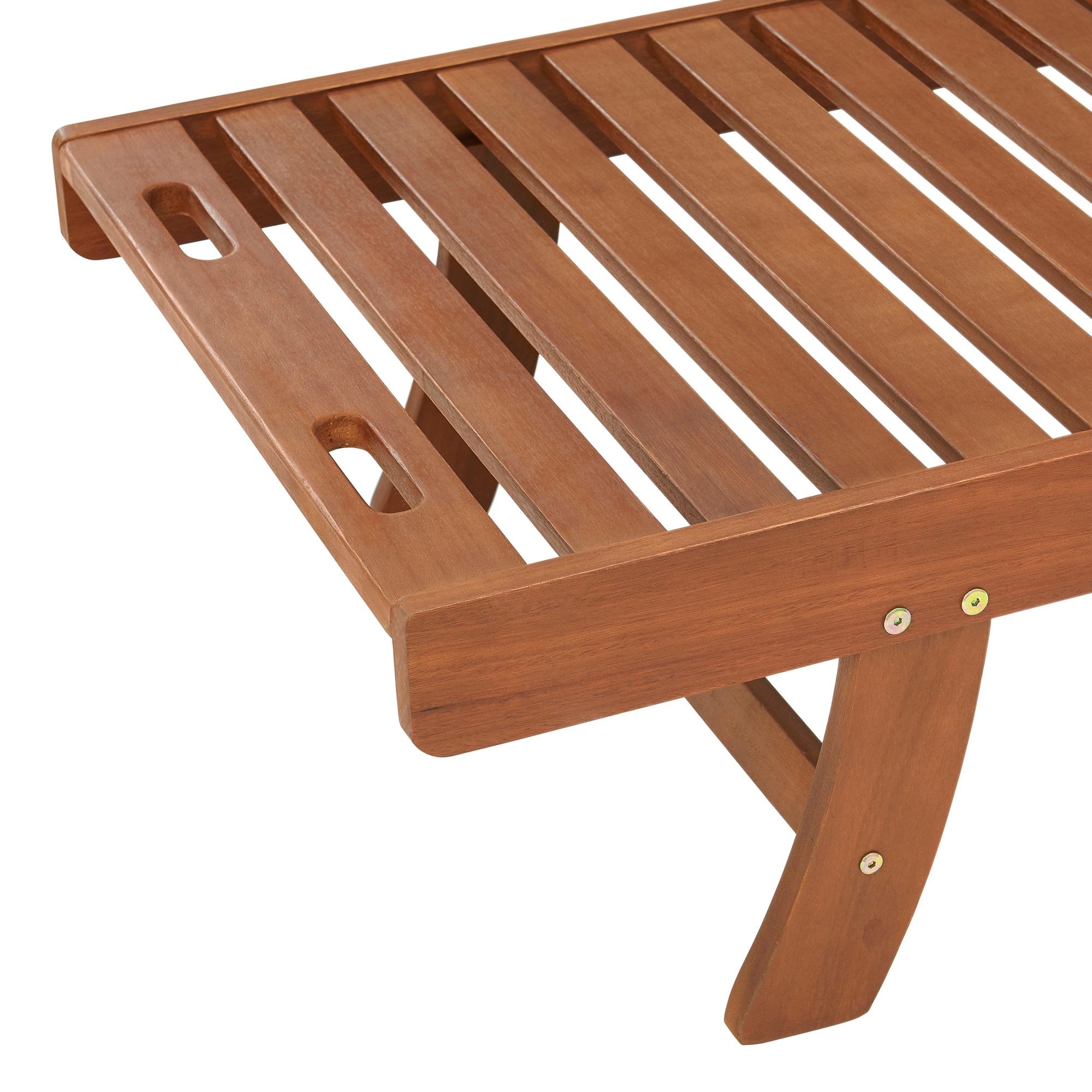Caspian 73" Wide 2Pc Eucalyptus Wood Outdoor Lounge Chair
