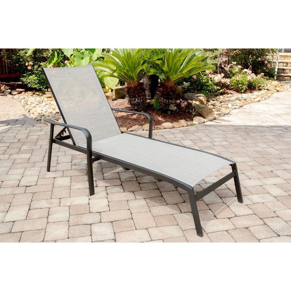 Hanover Foxhill All-Weather Commercial-Grade Aluminum Chaise Lounge Chair with Sunbrella Sling Fabric