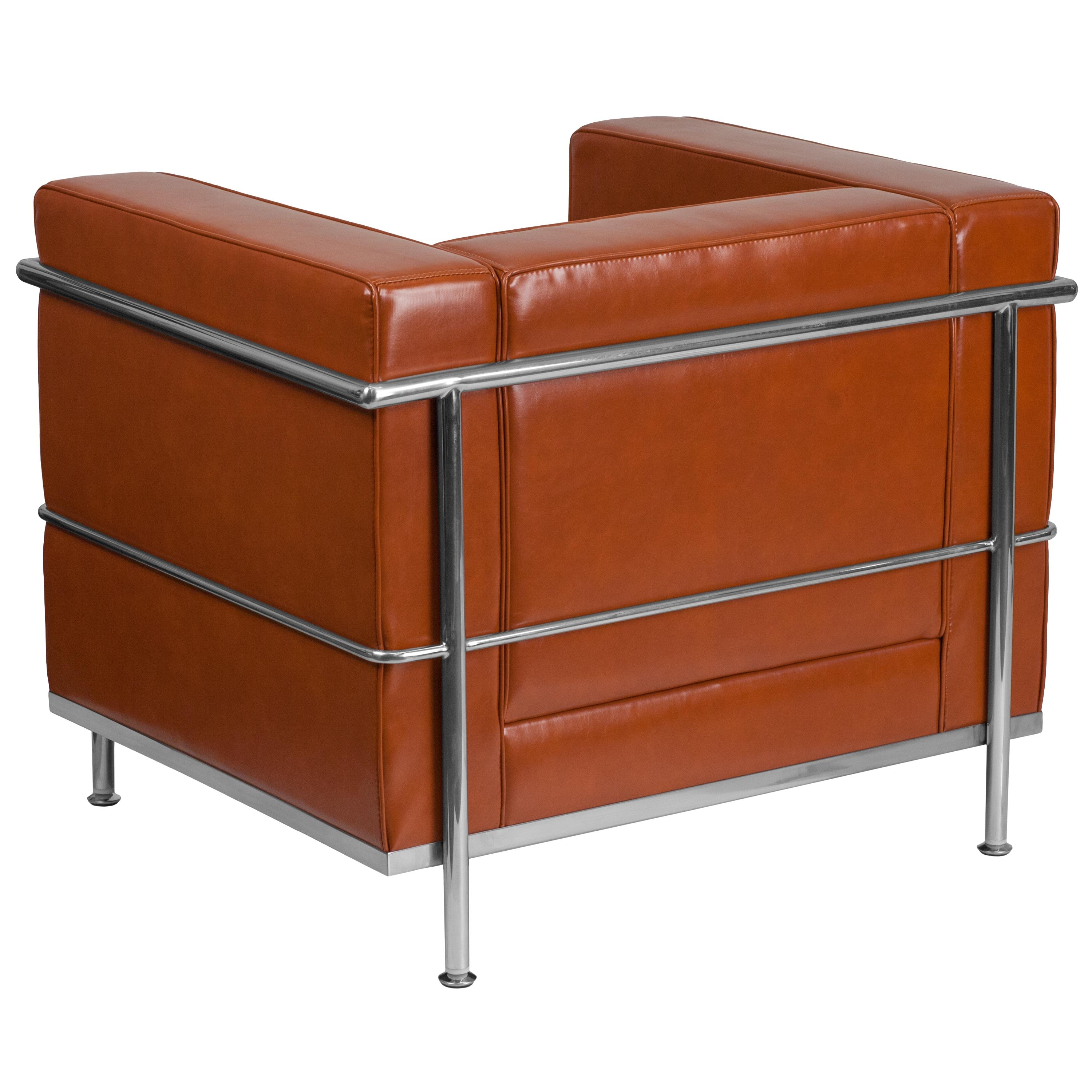 Flash Furniture HERCULES Regal Series Contemporary Cognac LeatherSoft Chair with Encasing Frame