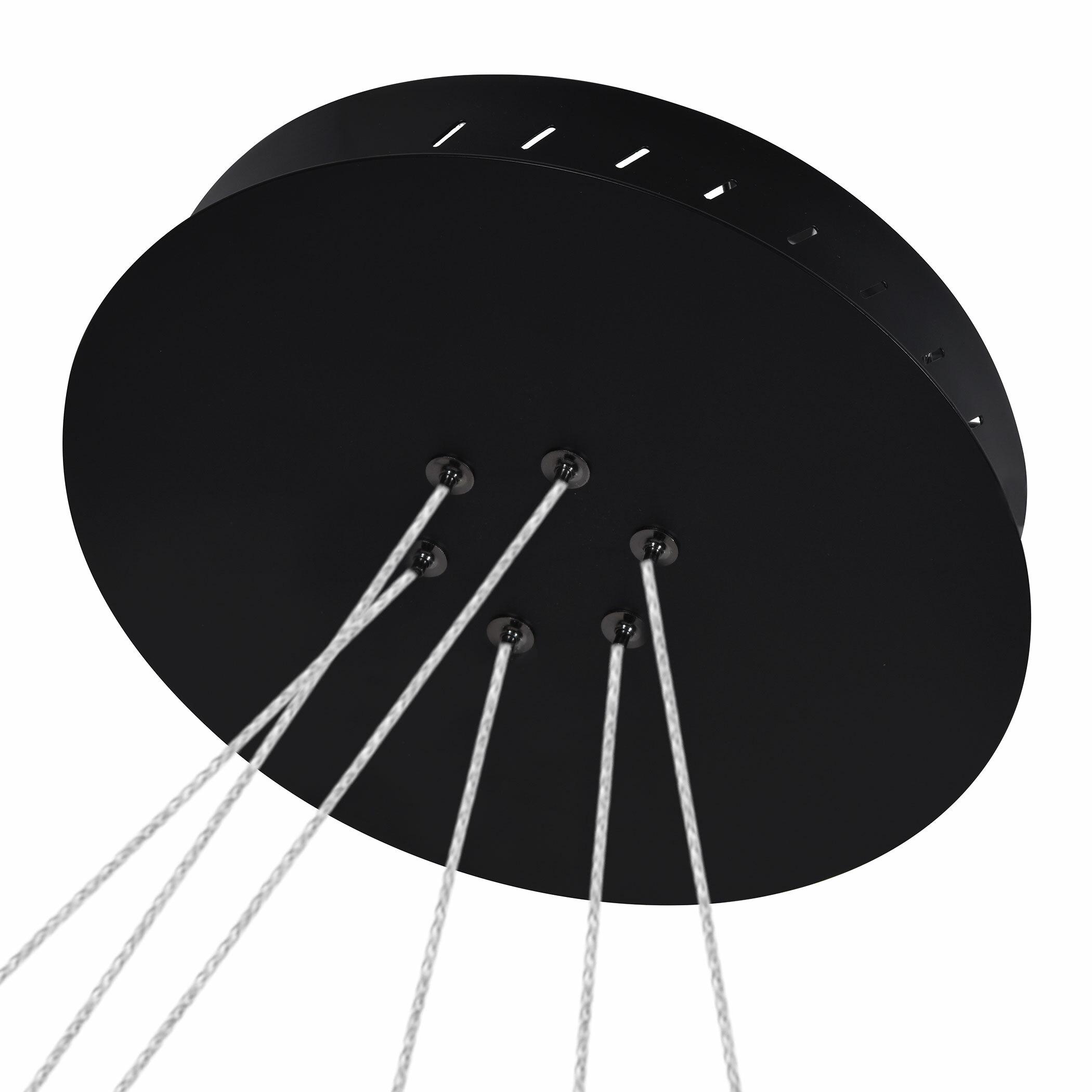 VONN Lighting Tania Trio 32-in Integrated LED Ring Pendant Height Adjustable ETL Certified Circular Chandelier
