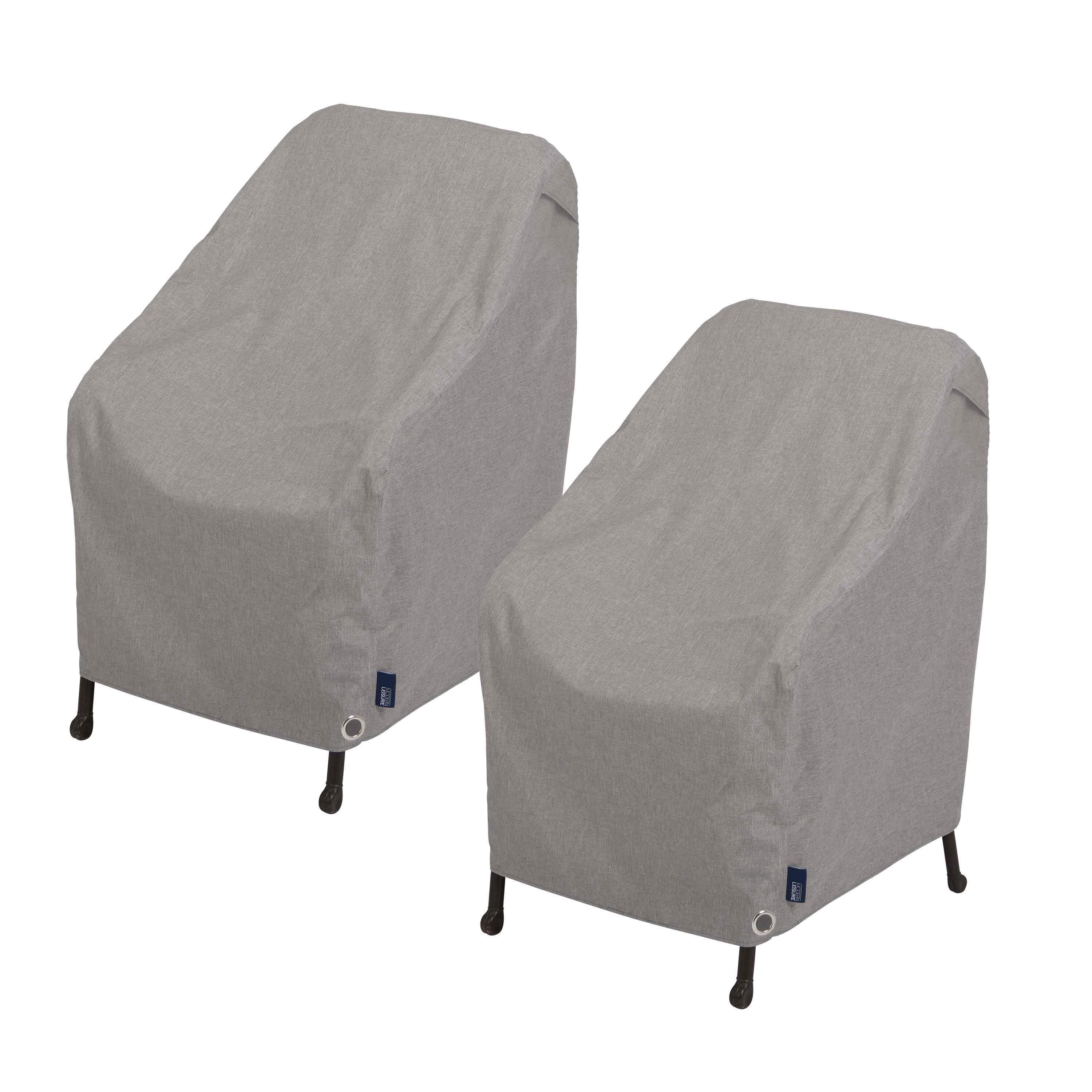 Modern Leisure Garrison Patio Chair Cover, 2-Pack, Waterproof, 27"L x 34"W x 31"H, Granite (Set of 2)