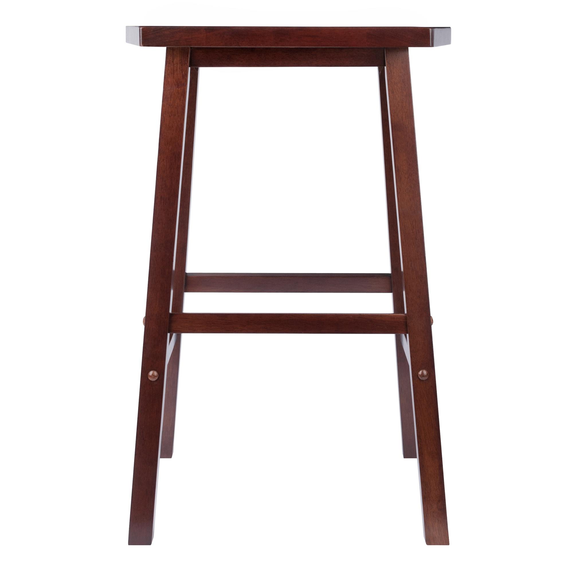 29" Katashi Fan Shape Barstool Walnut - Winsome: Solid Wood, Kitchen, Counter Height