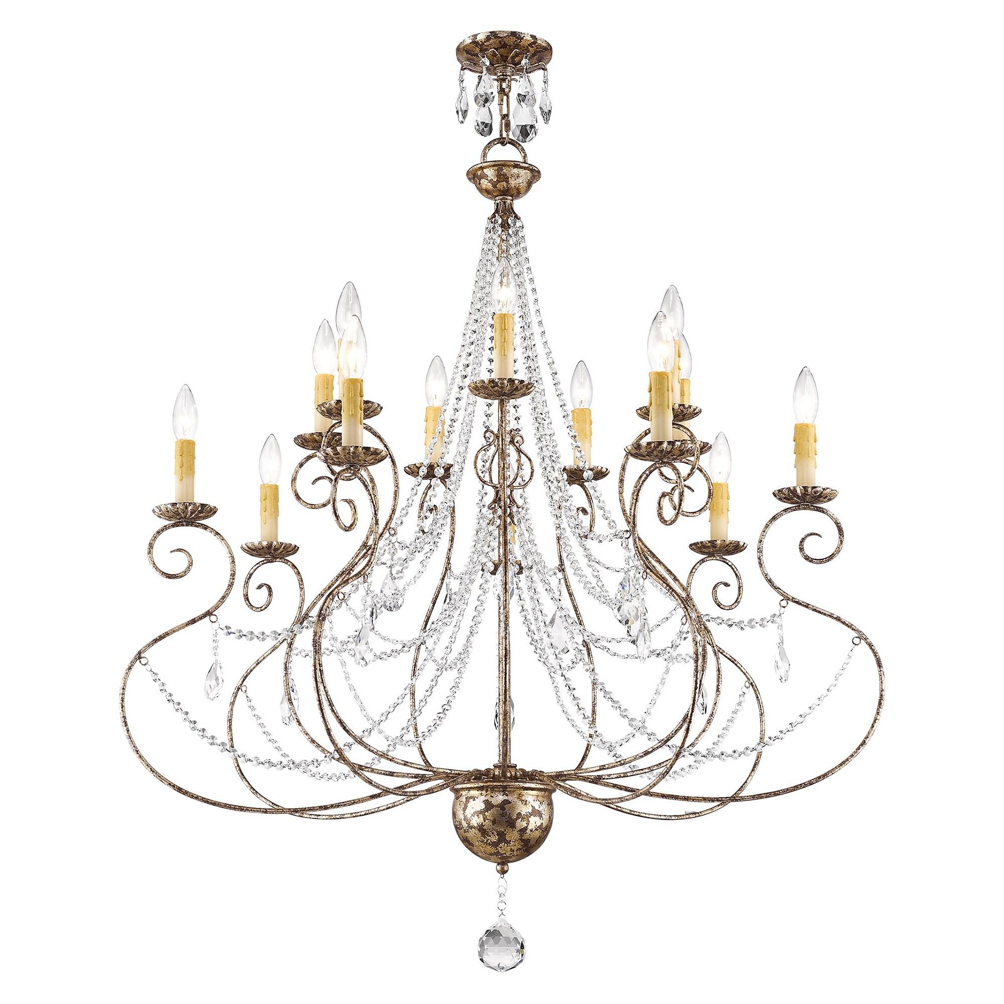 Isabella European Bronze 14-Light Crystal Chandelier
