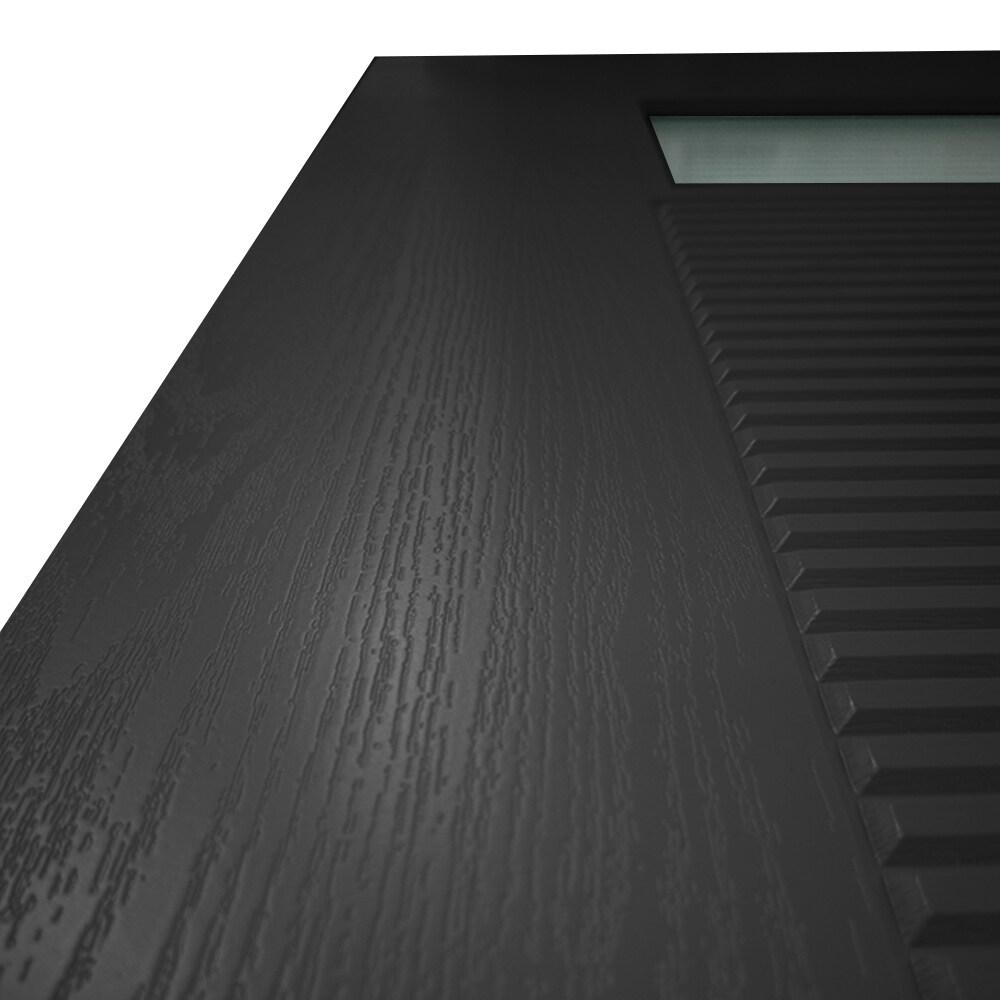 Calhome Modern Exterior Fiberglass Front Entry Door Slab with Designer Decorative Glass Door Slab Only