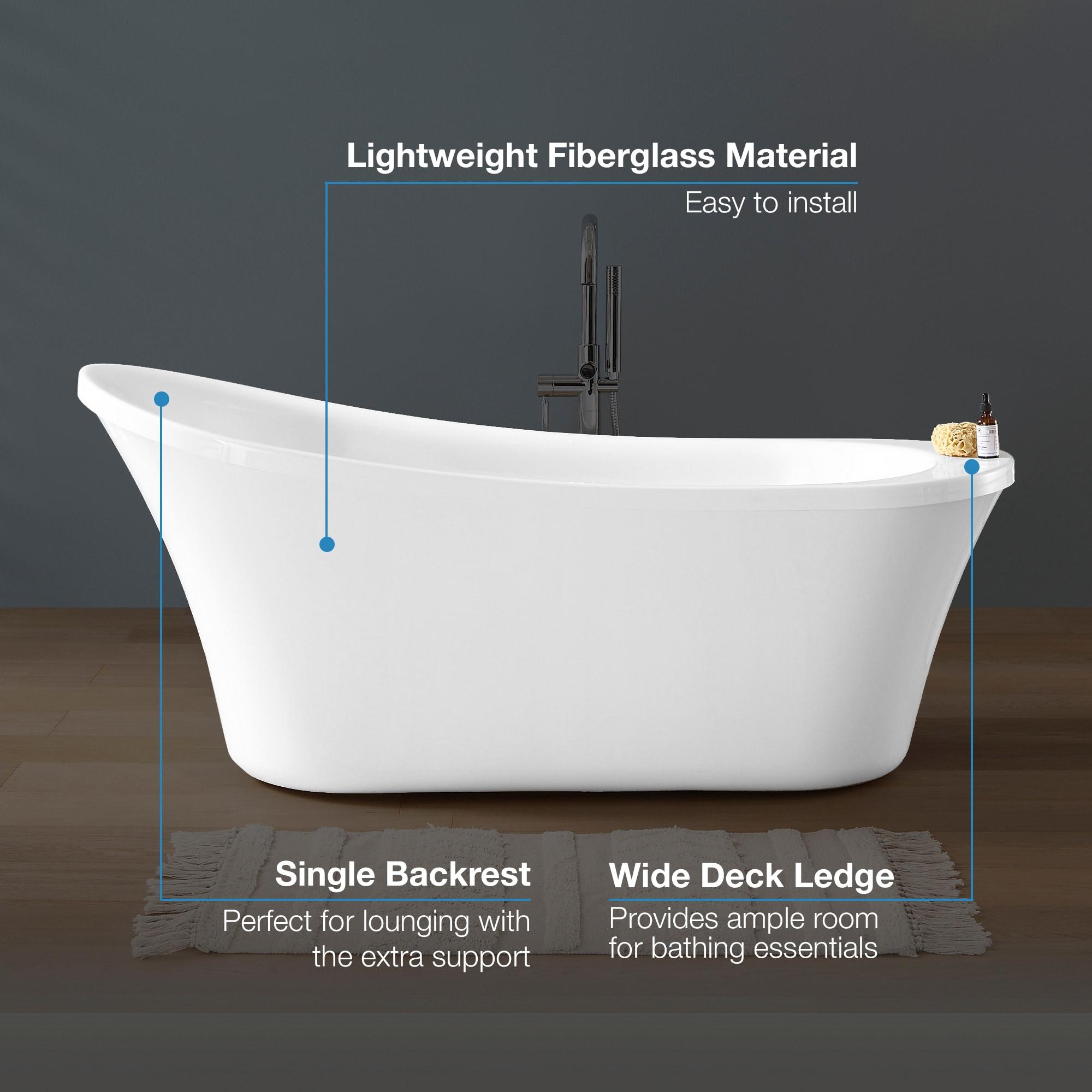 Ruby 65'' x 29.13'' Freestanding Soaking Acrylic Bathtub