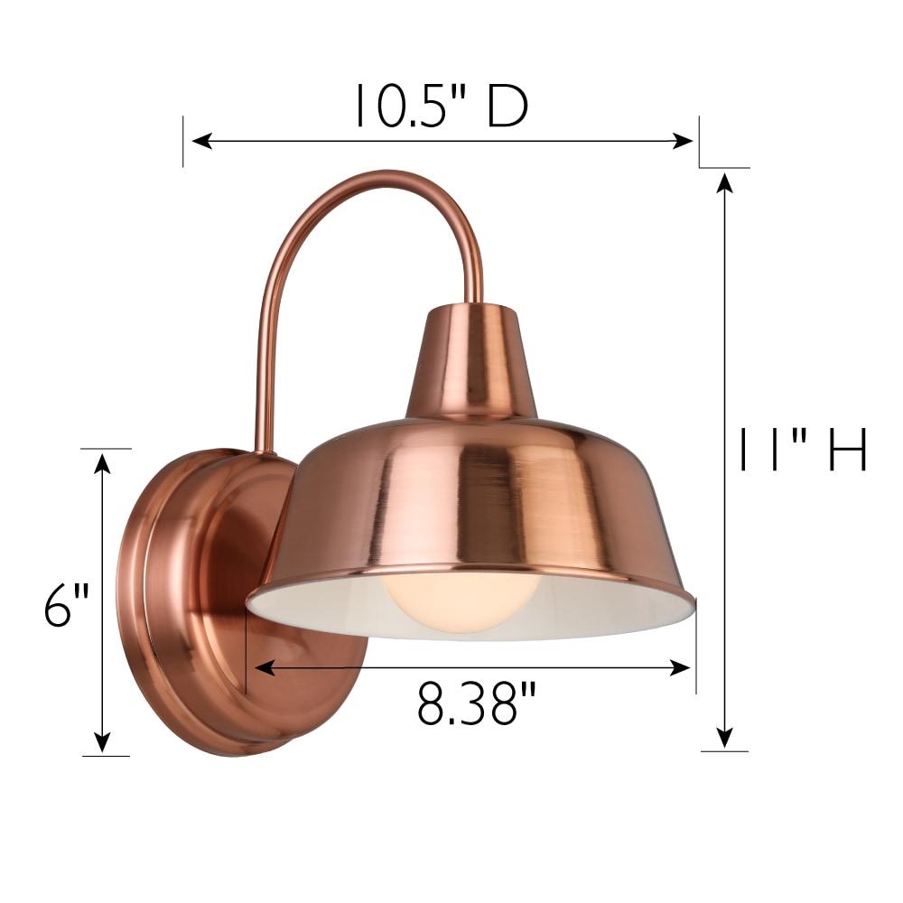 Mason Barn Light Indoor/Outdoor Wall Mount Modern Industrial Farmhouse Design House Wall Light, for Patio, Garage, Bathroom, Office, Kitchen, 8-Inch, Painted Copper Finish, 588434