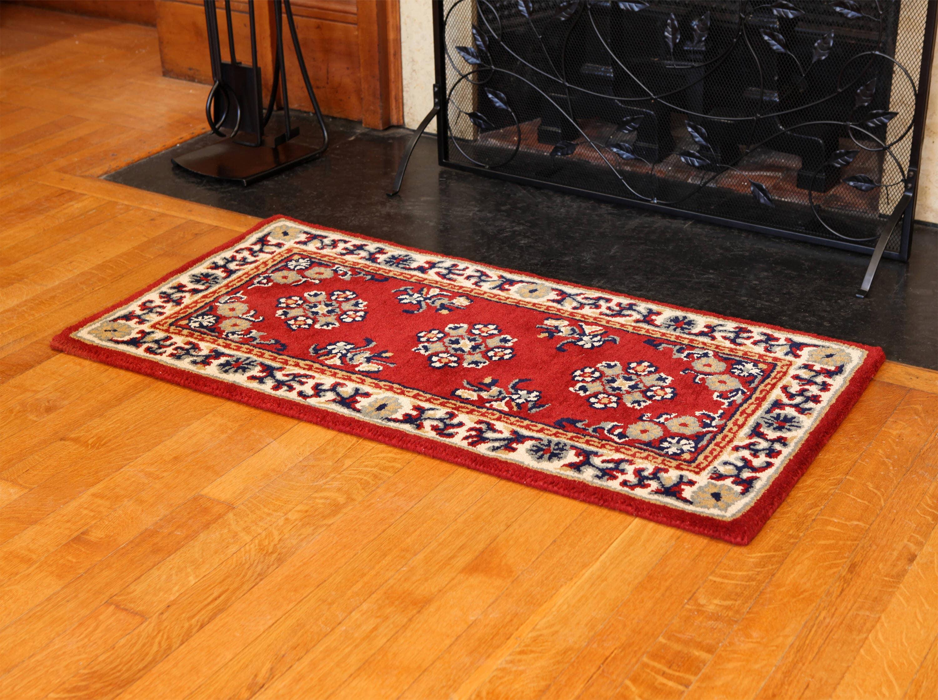 ACHLA Designs 44" Long Minuteman International Oriental Rectangular Hearth Rug: Wool, Fire-Resistant
