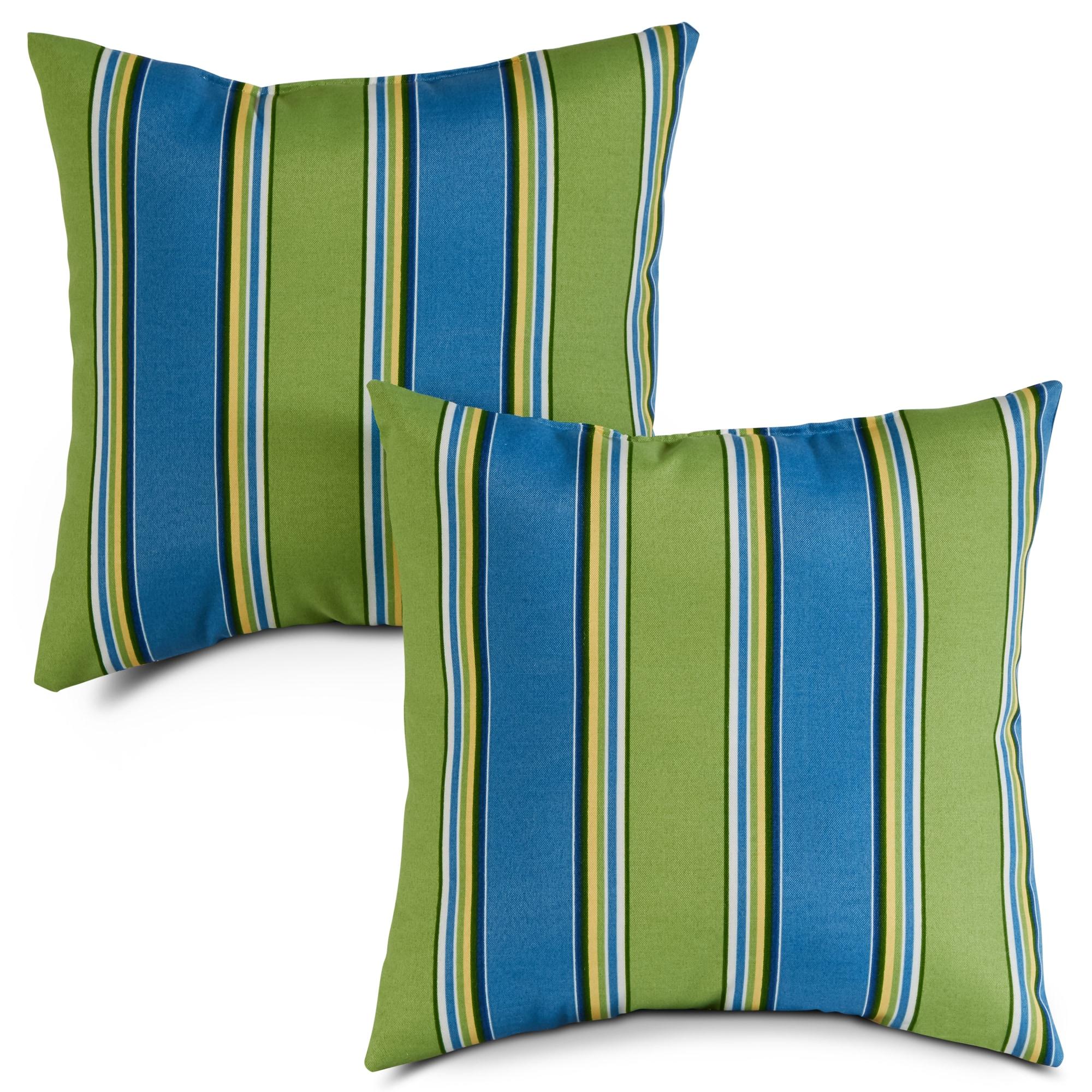 Greendale Home Fashions Cayman Stripe 17" Square Outdoor Throw Pillow (Set of 2)