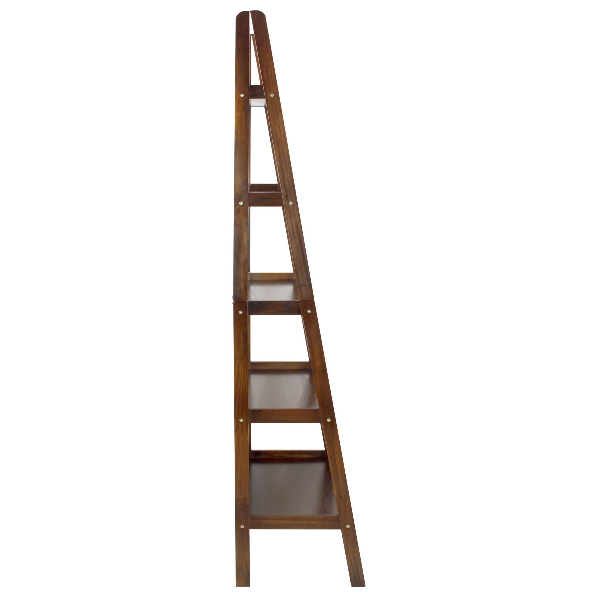 Casual Home 176-54 5-Shelf Ladder Bookcase, Warm Brown