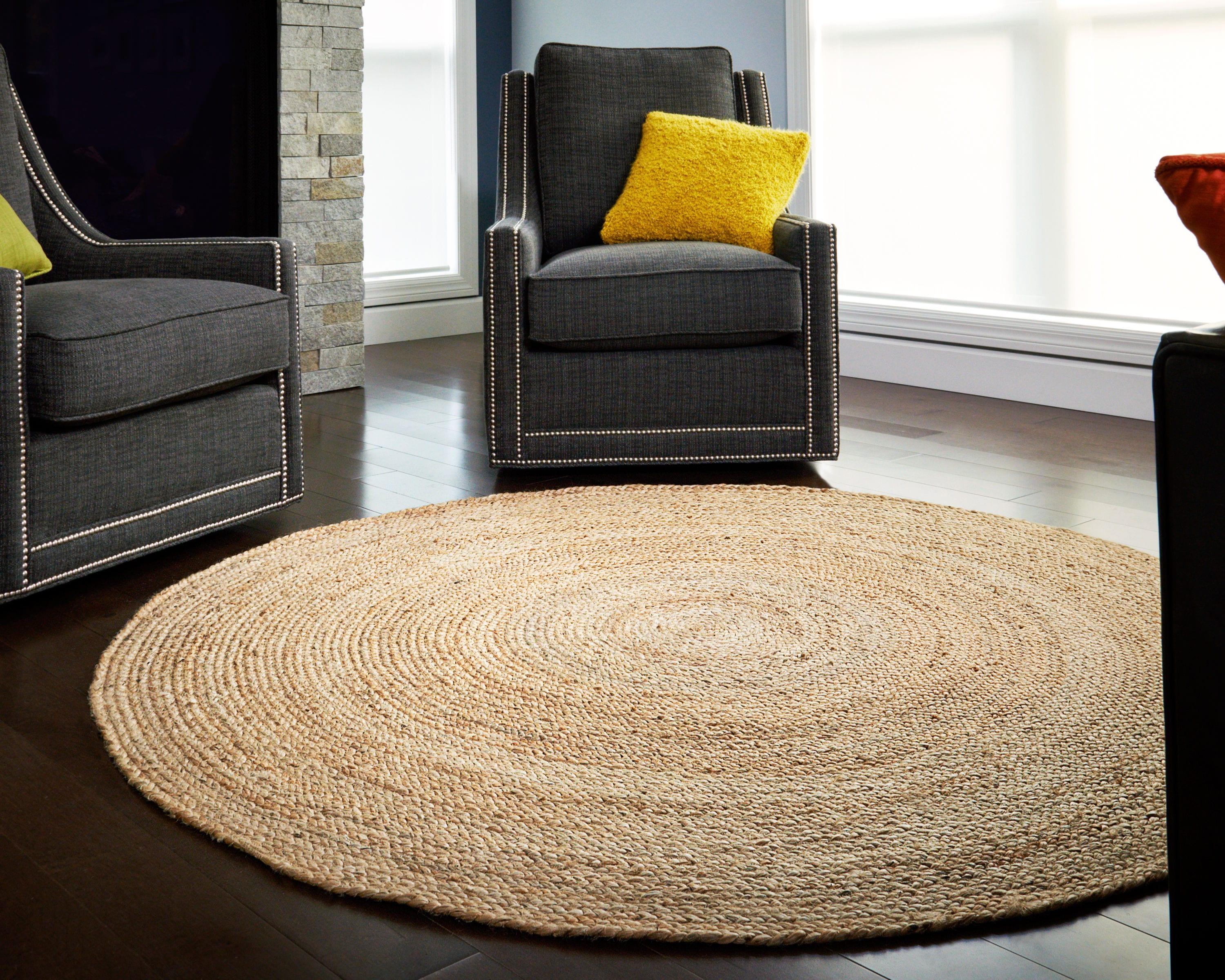 4'x4' Solid Area Rug Natural - Anji Mountain