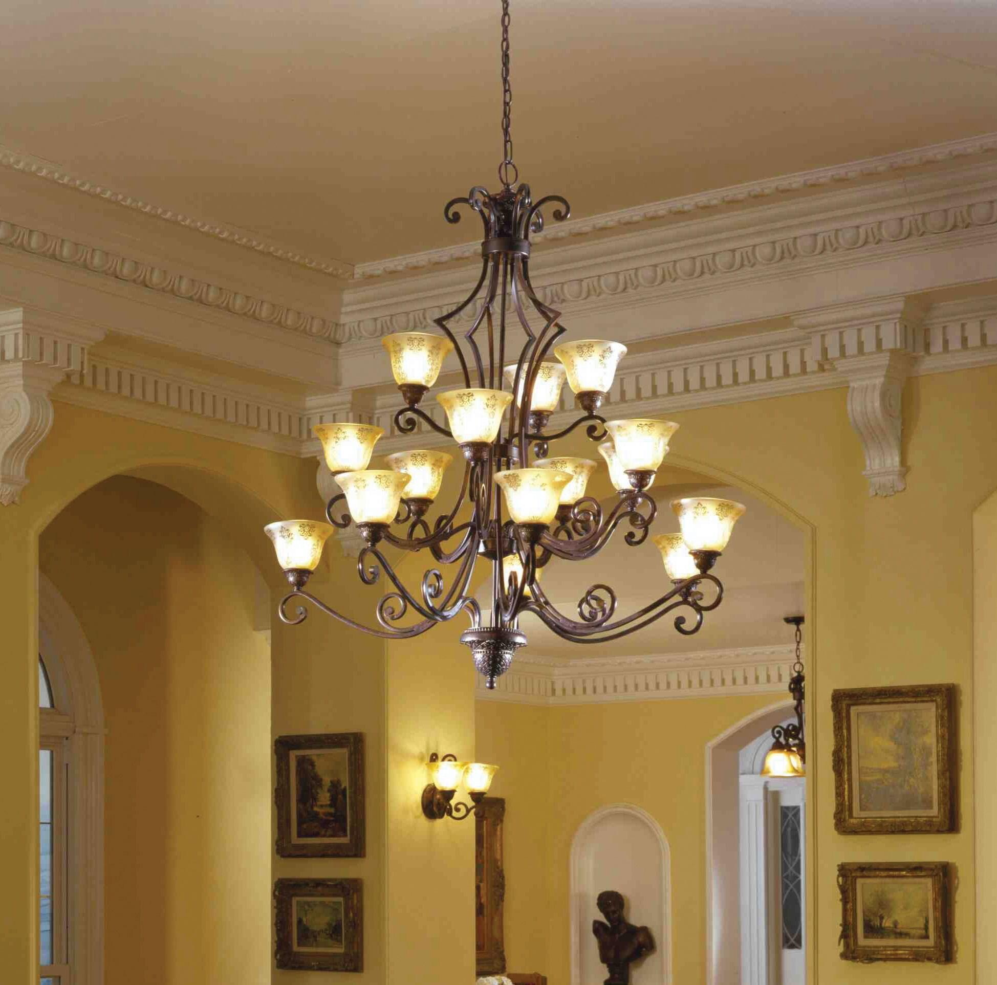 -15 Light 3-Tier Chandelier In Mediterranean Style-49 Inches Wide By 51 Inches High Maxim Lighting 11239Saoi