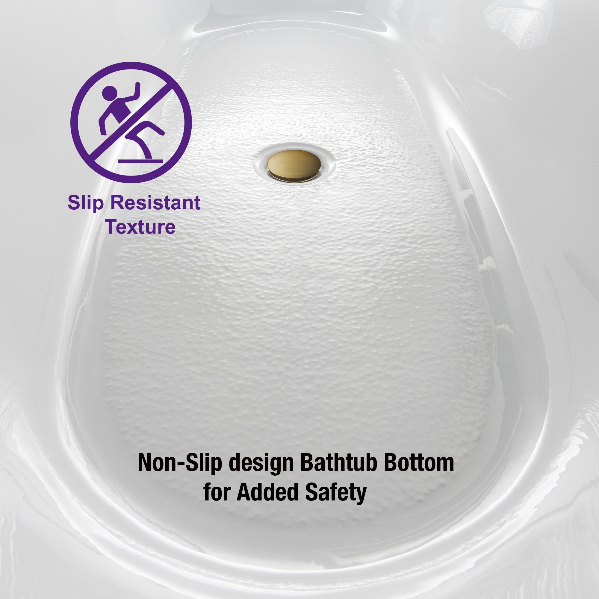 WOODBRIDGE 54" Acrylic Freestanding Bathtub Contemporary Soaking White Tub with Brushed Gold Overflow and Drain,B1702-BG