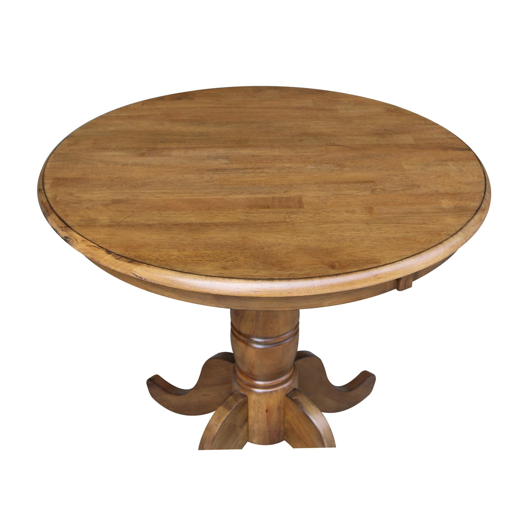 Morgan 30" Round Top Pedestal Dining Table - Pecan - International Concepts: Scandinavian Style, Seats 4, Wood Frame