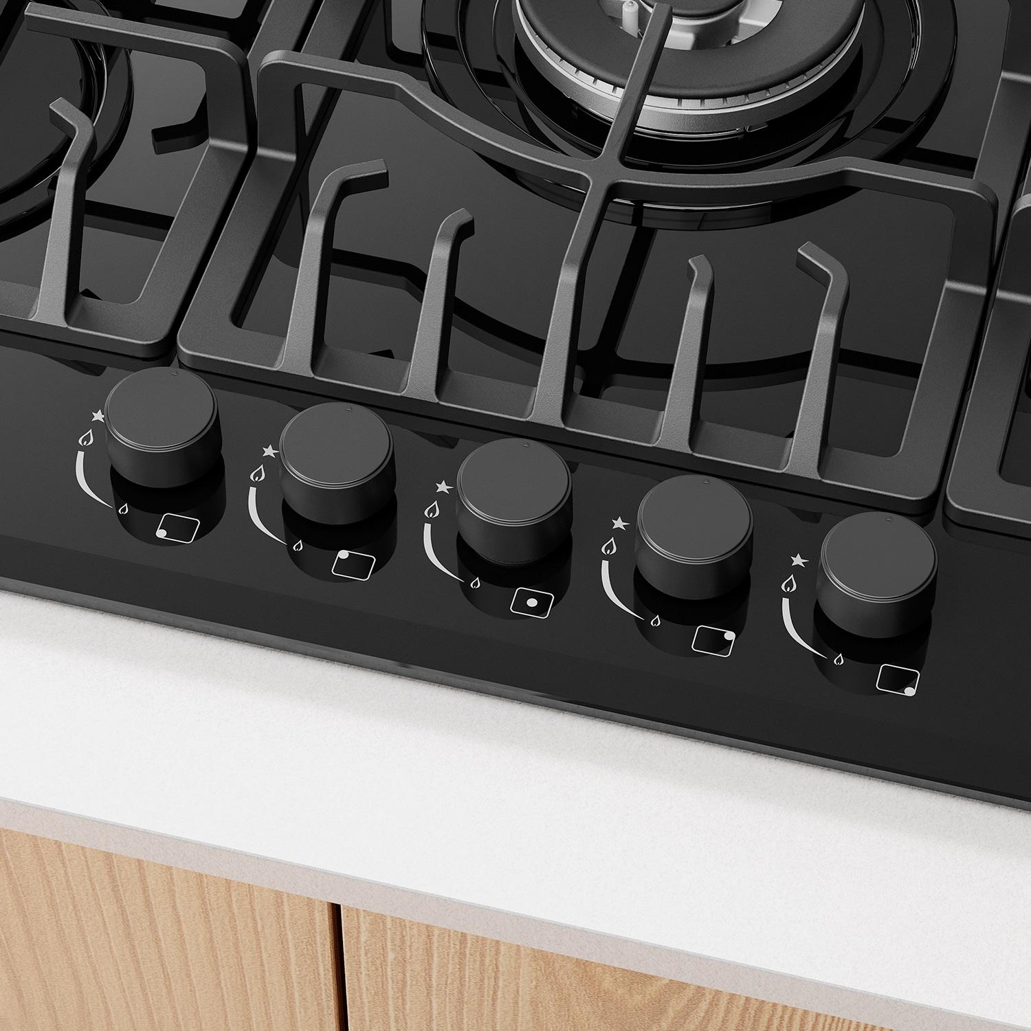 Empava 30" Black 5 Burner Cooktop