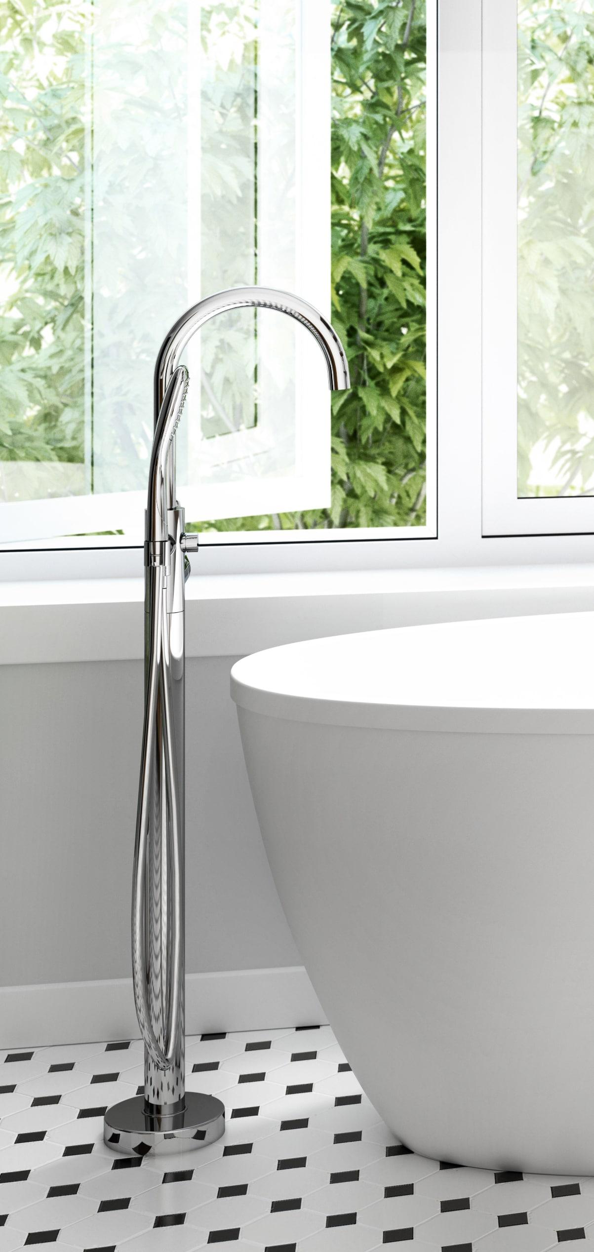 Lyndsay 67" x 32" Freestanding Soaking Acrylic Bathtub with Faucet