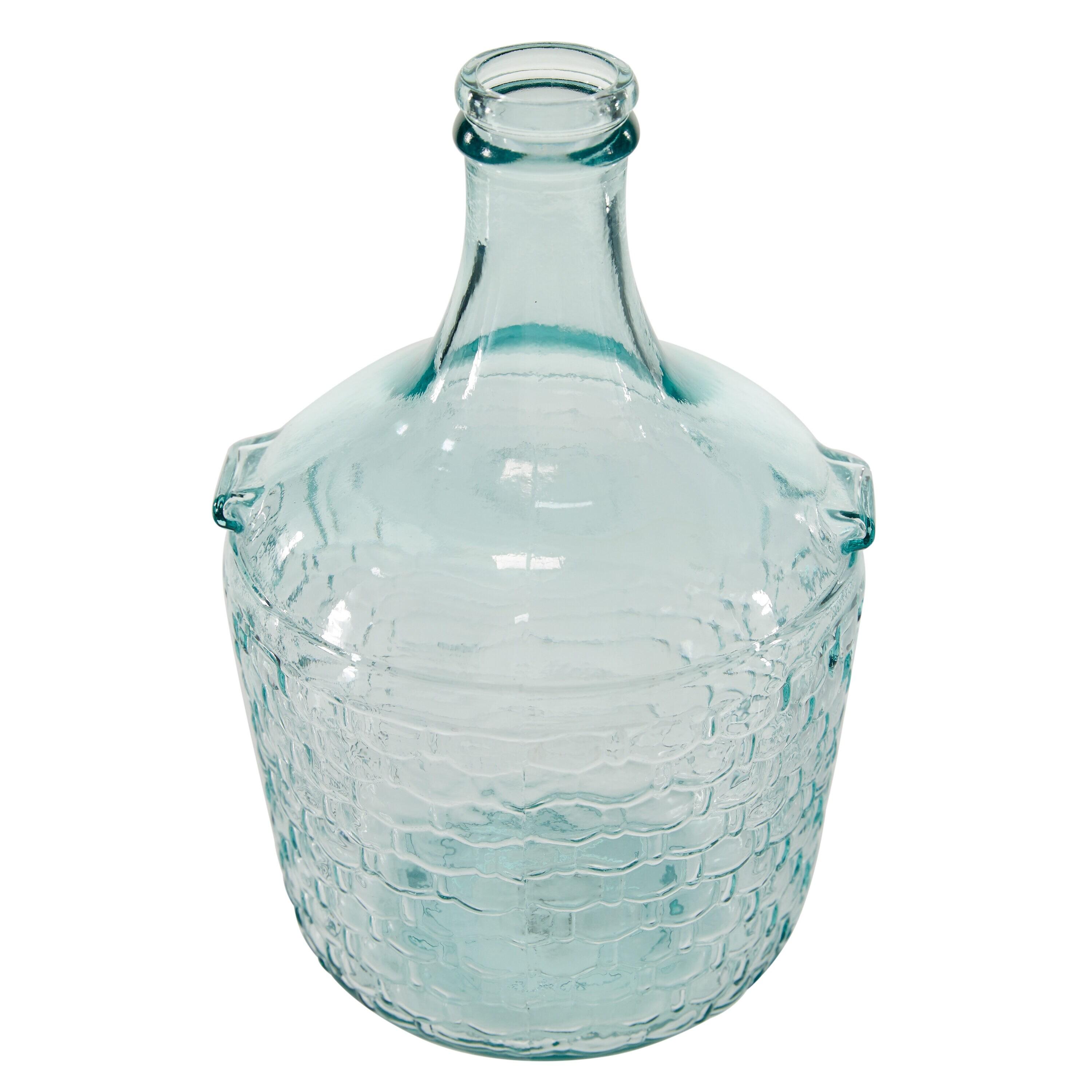 DecMode 12" Spanish Recycled Glass Vase with Bubble Texture