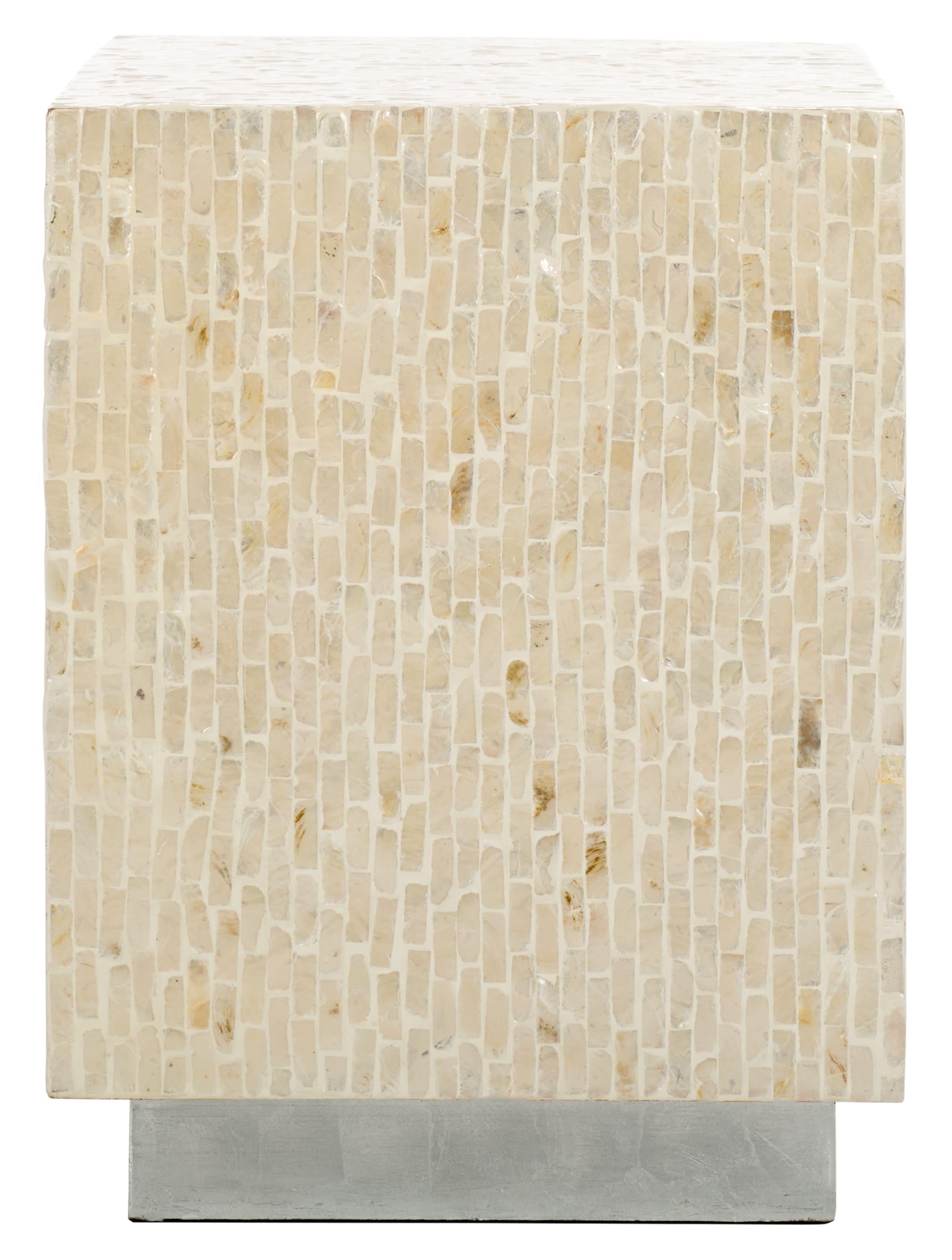 Scarlett Square Accent Table - ACC1809A - Natural/Silver - Safavieh