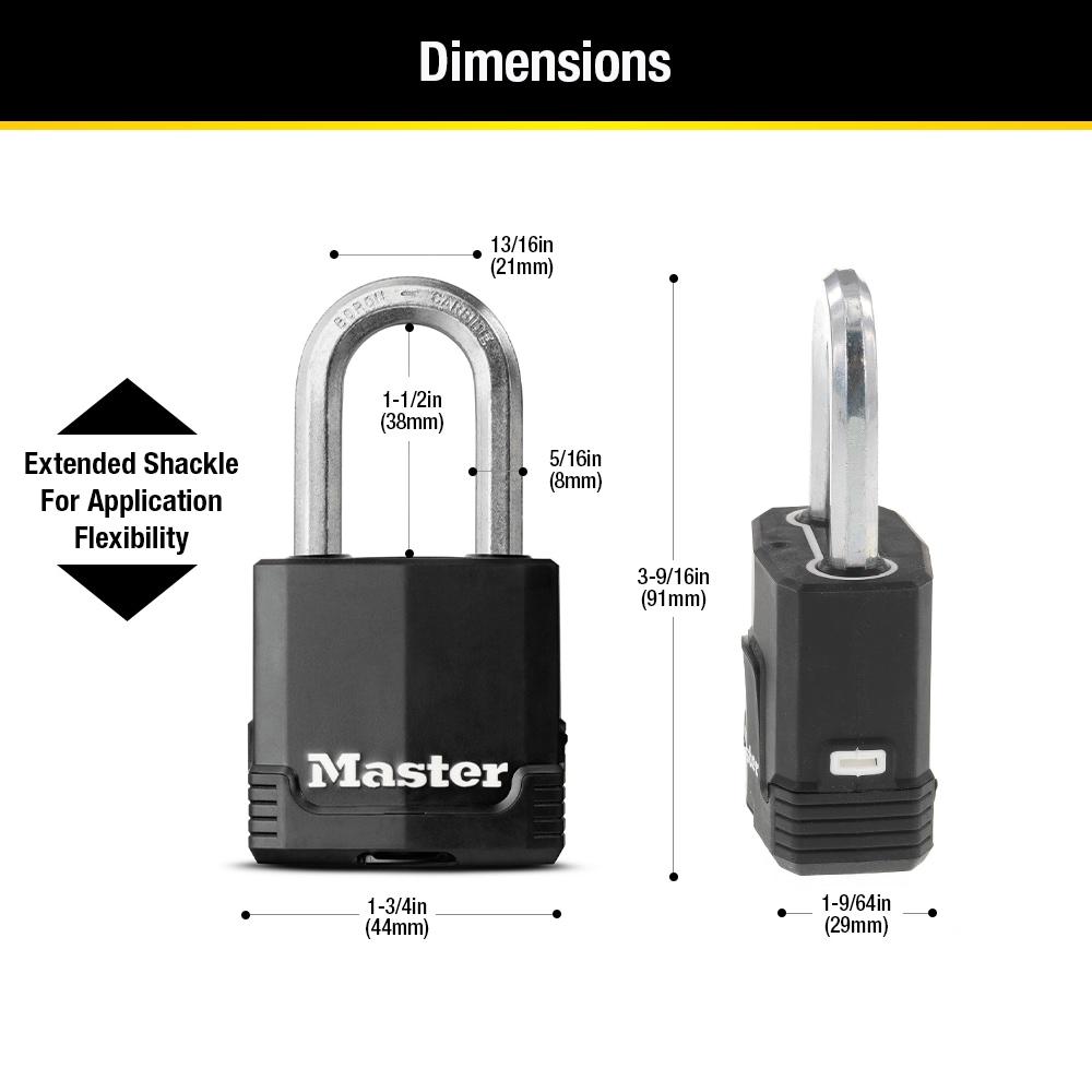 Master Lock Black Heavy Duty Weather Resistant Steel Padlock 4-Pack