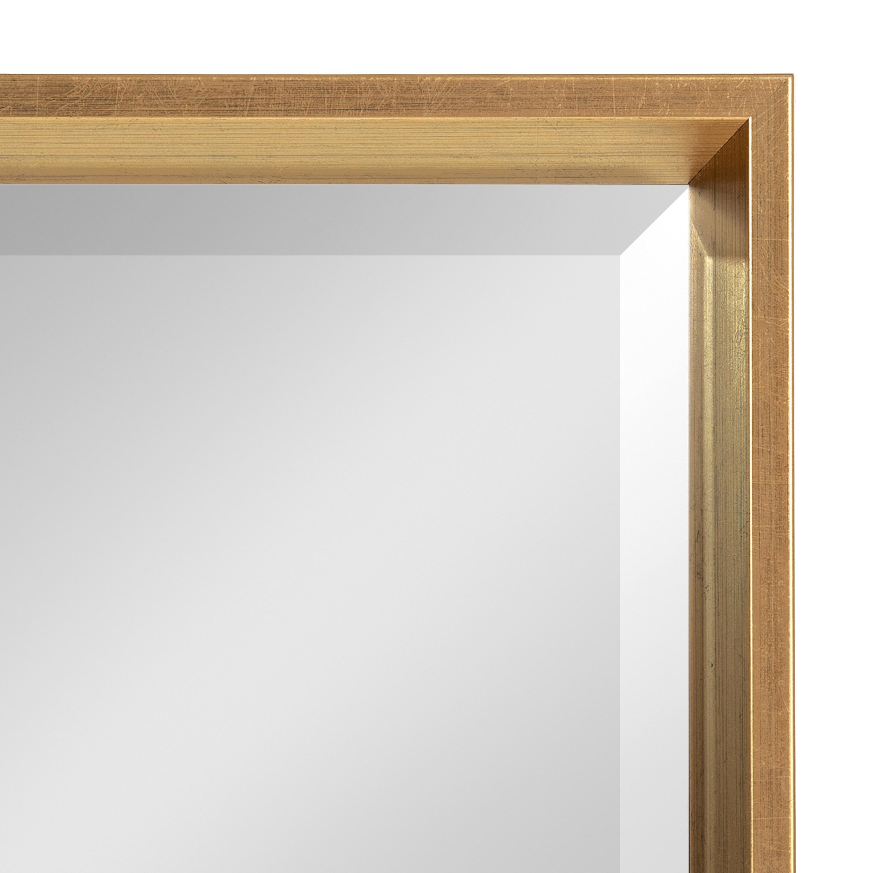 17.5" x 49.5" Calter Full Length Wall Mirror Gold - Kate and Laurel: No Assembly, Rectangle, Plastic Frame