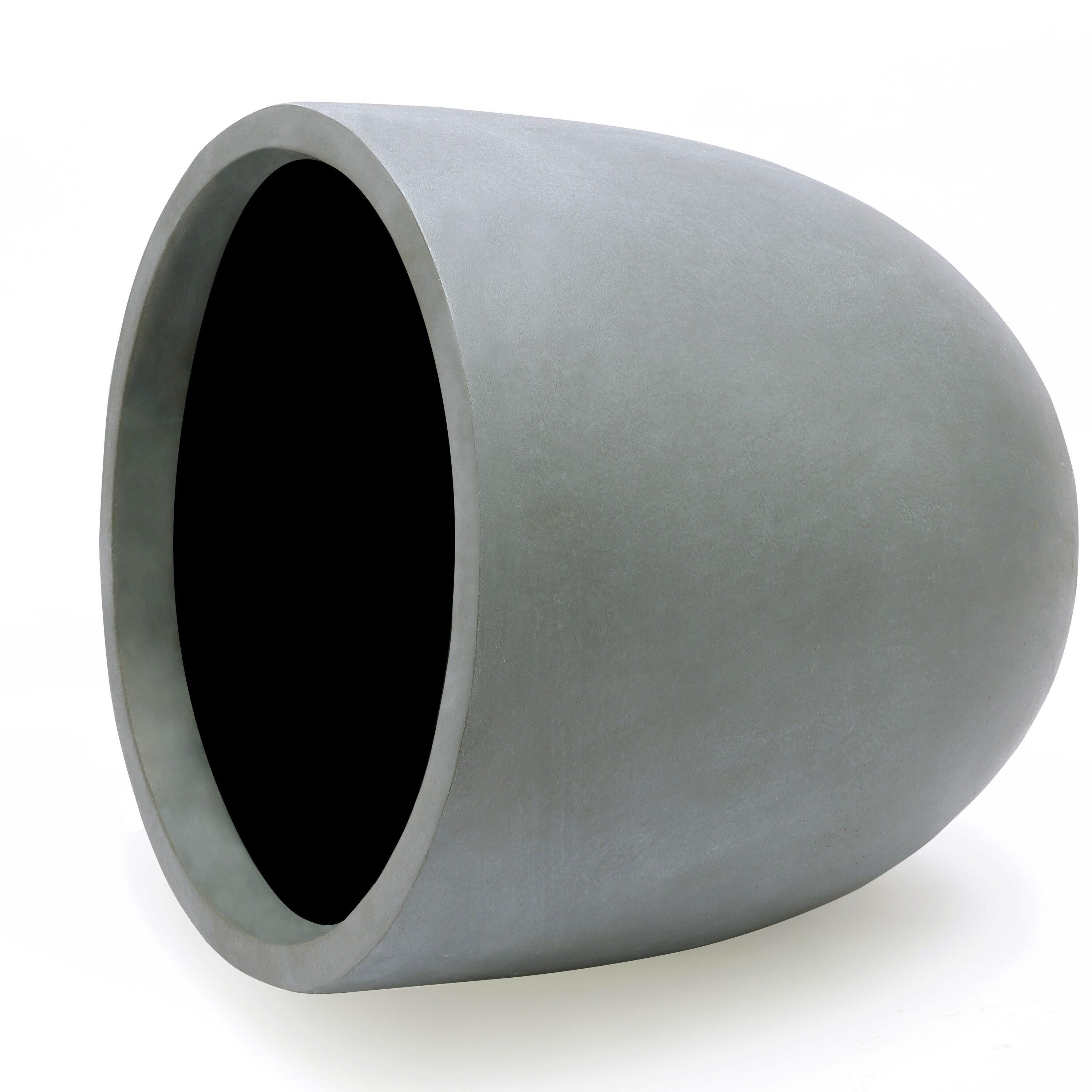 LuxenHome Round Tapered 12.2" H Flower Pot Planter Gray