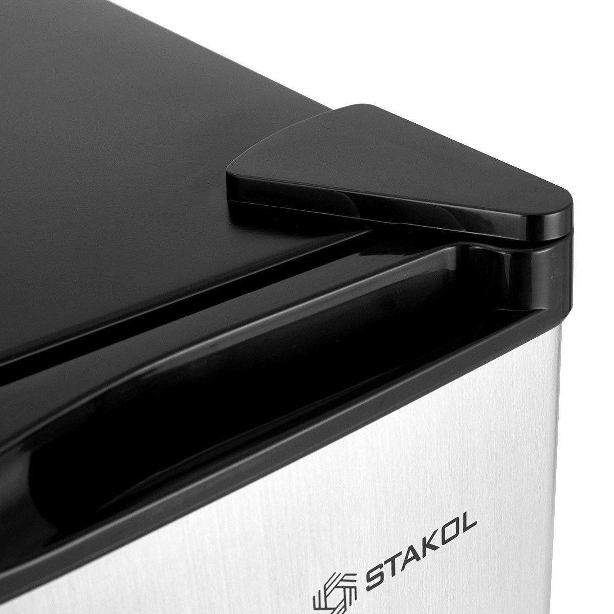 STAKOL 3 cu.ft. Compact Upright Freezer w/Single Stainless Steel Door Removable Shelves