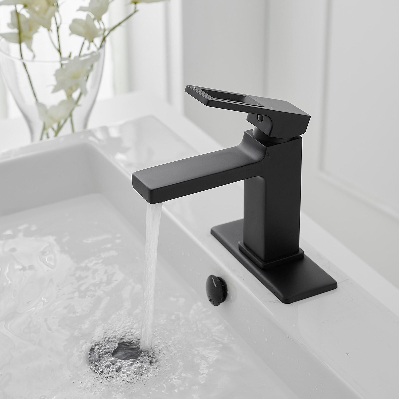 Single-Hole Single-handle Bathroom Faucet with Drain Assembly