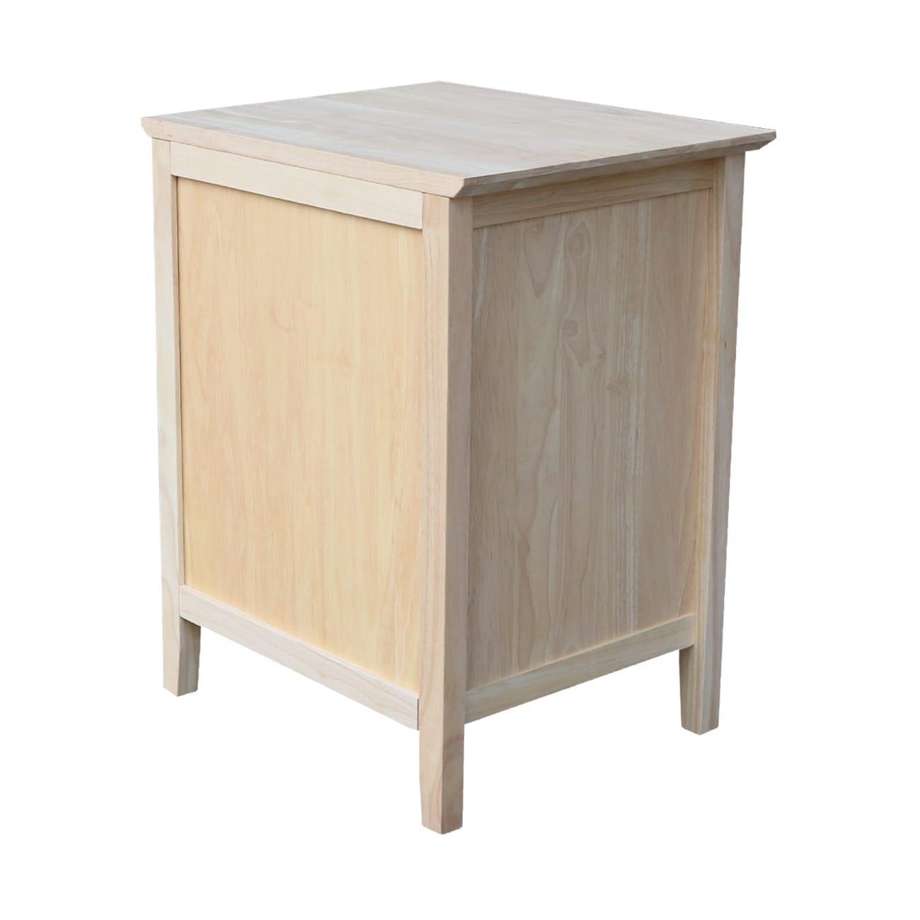 International Concepts Smith Nightstand with 3 Drawers - Unfinished : Hardwood Bedside Table, Storage Solution