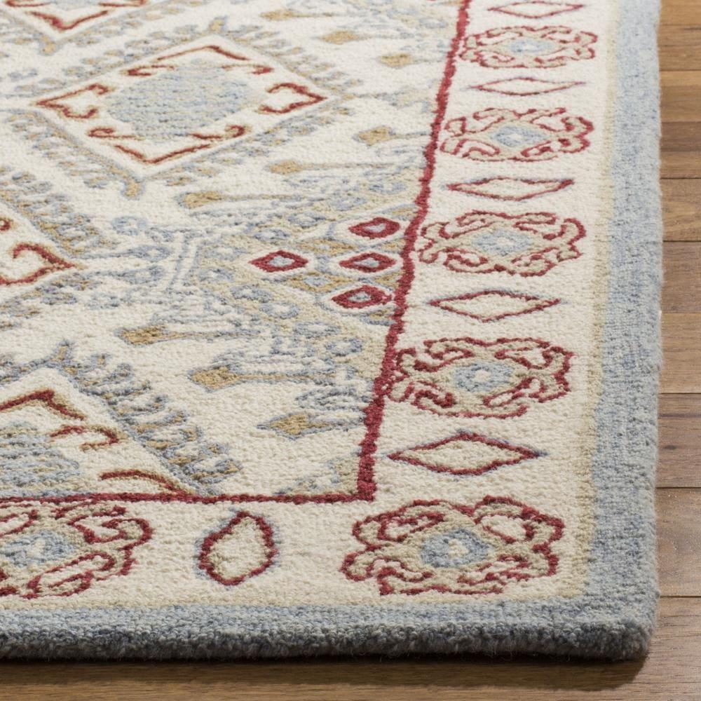 Micro-Loop MLP511 Hand Tufted Area Rug - Ivory/Red - 5'x5' - Safavieh.