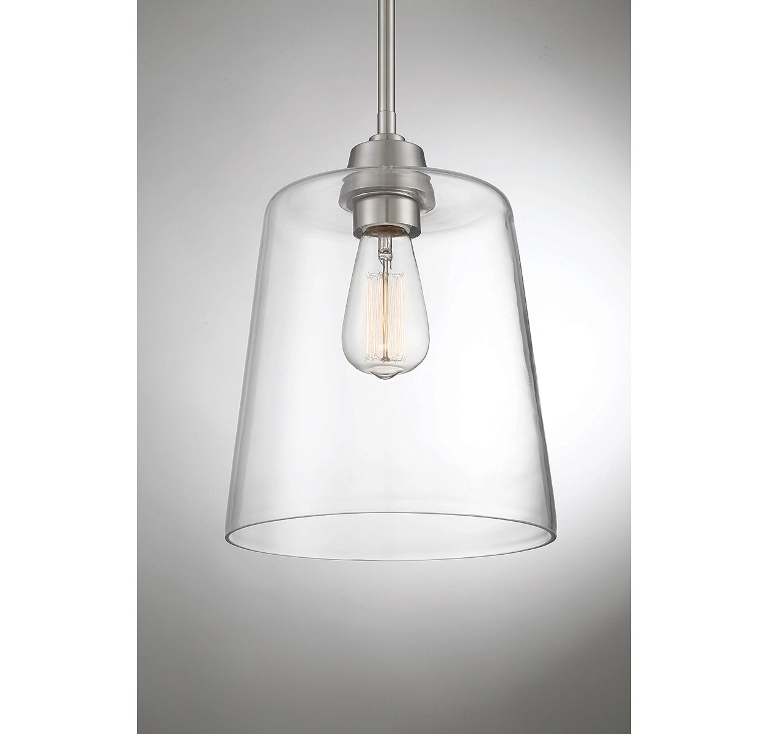 Templeton Brushed Nickel 11.5" Pendant Light with Clear Glass Shade