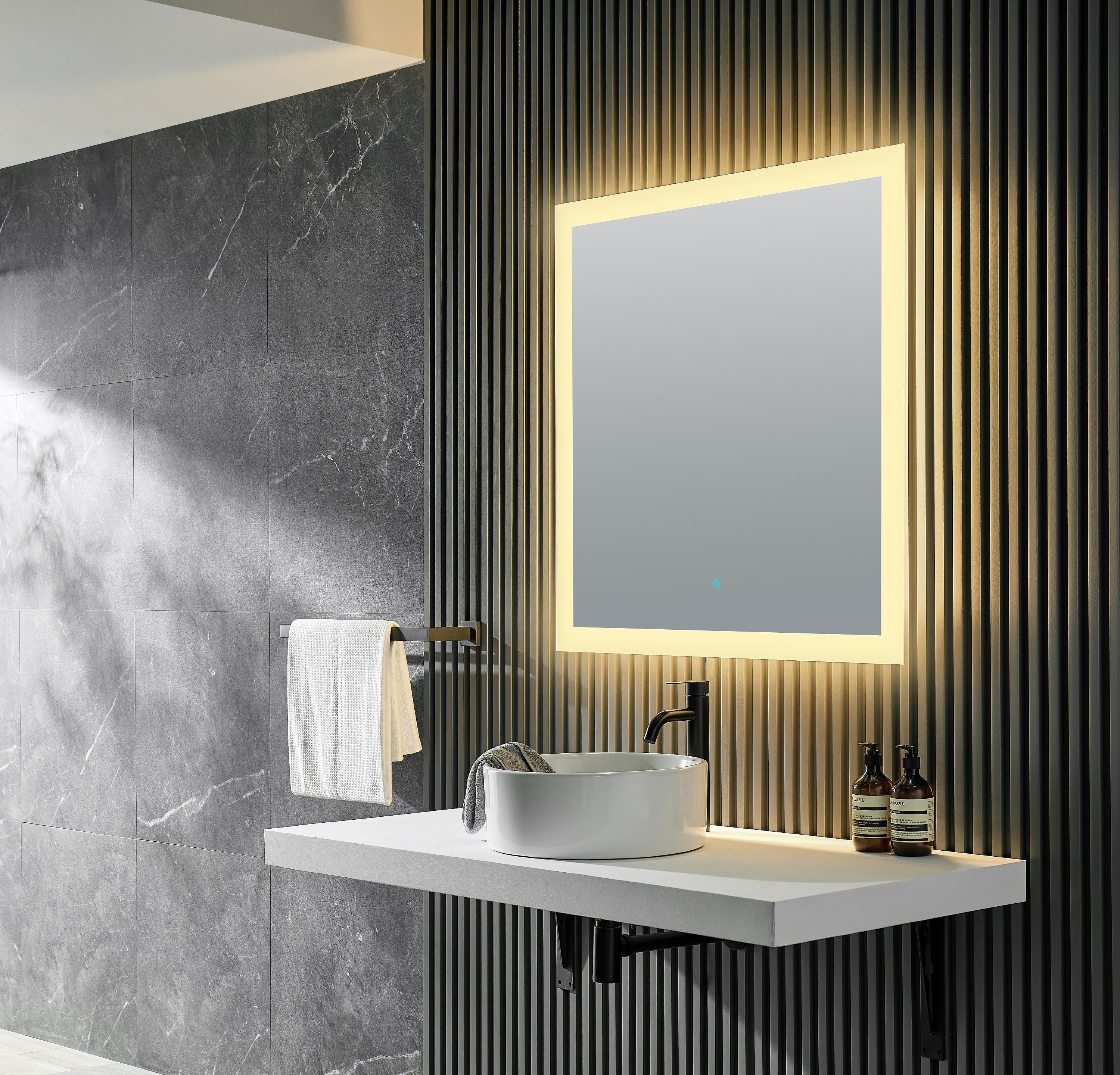 ANZZI Volta Frameless LED Bathroom Mirror in Silver | 36 in. H x 36 in. W