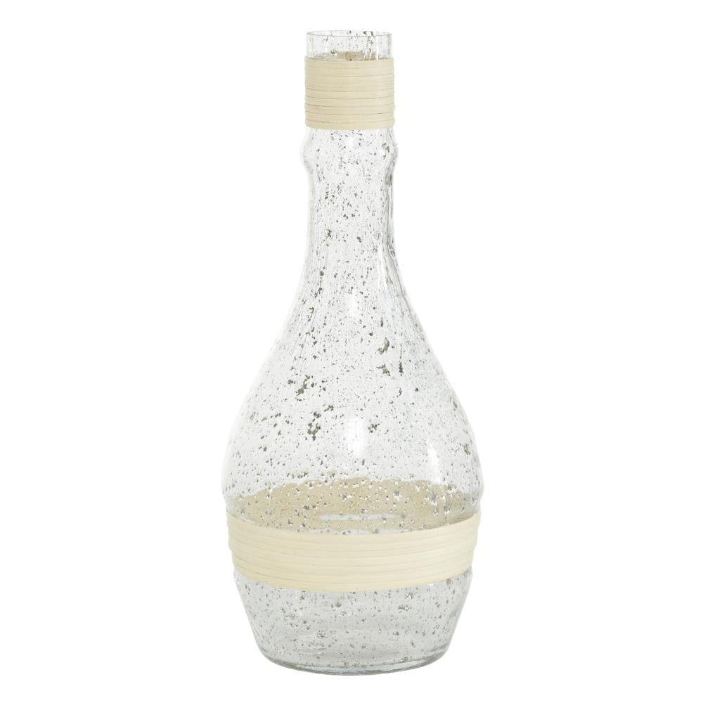 The Novogratz Glass Handmade Decorative Vase with Rattan Detail