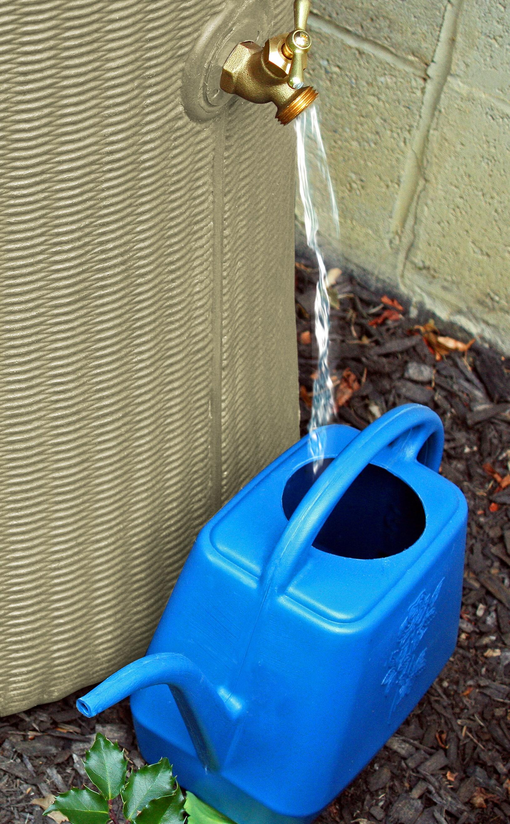 Good Ideas 50 Gallons Plastic Drainable Dual Overflow Rain Barrel