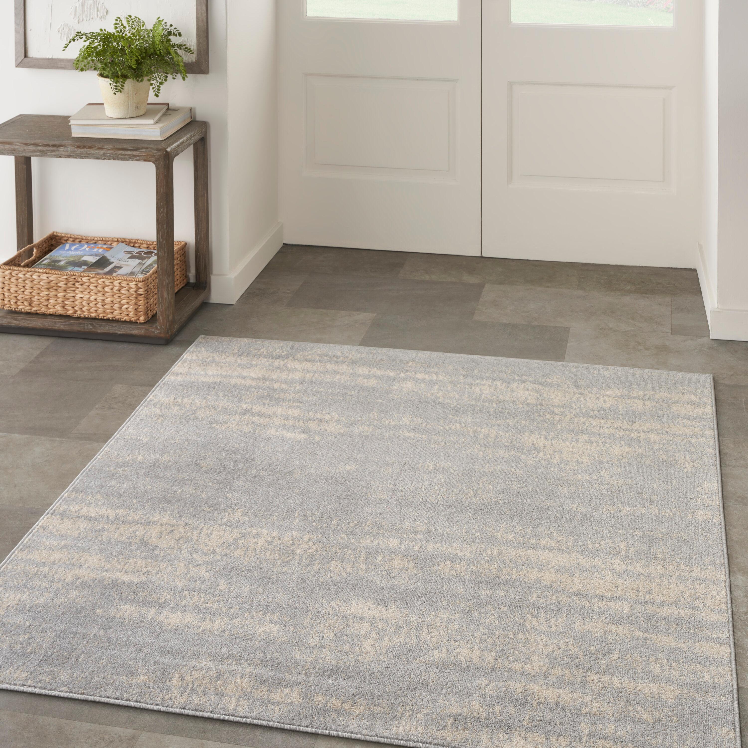 Nourison Essentials 5' x square Grey/Beige Modern Indoor/Outdoor Rug