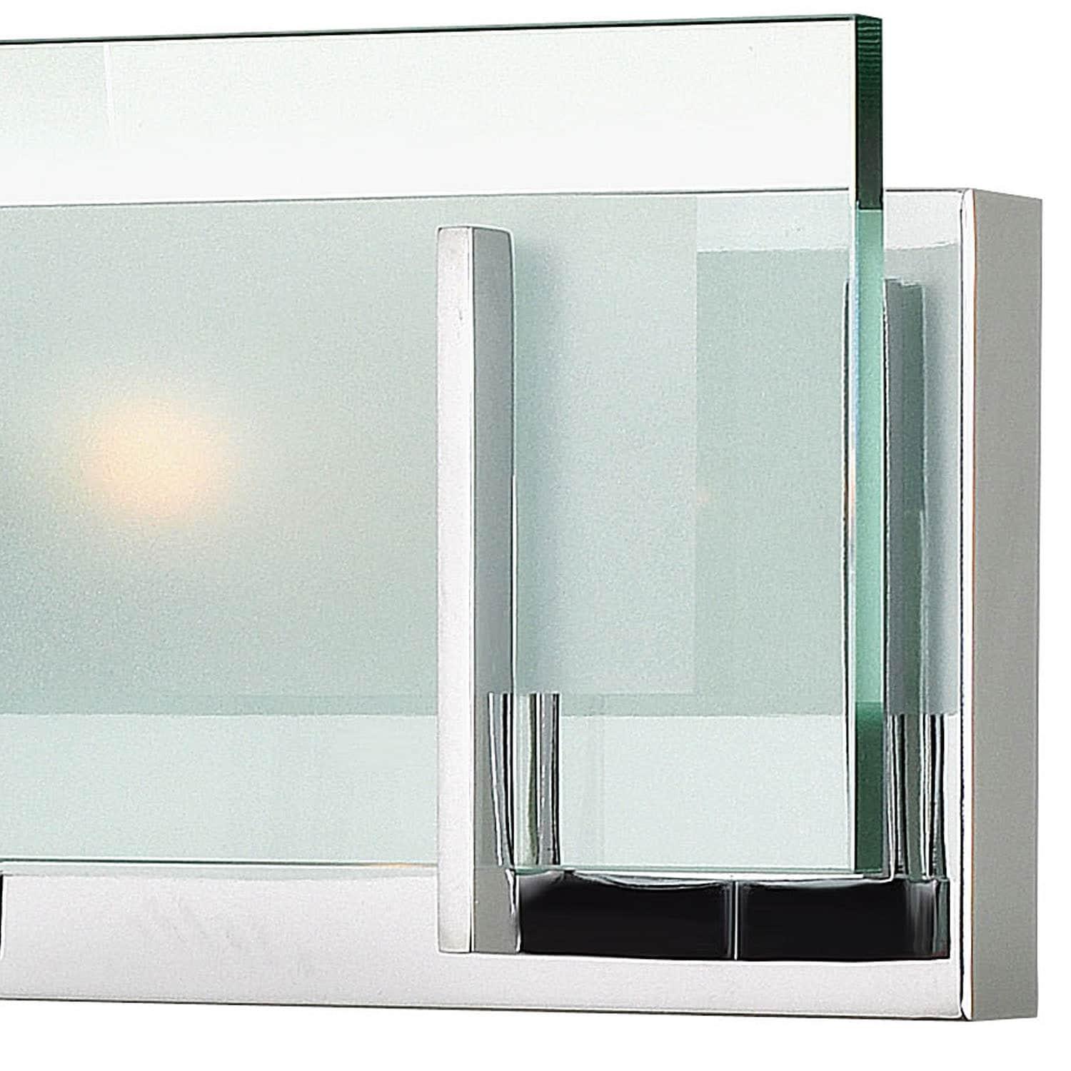 Sleek Outdoor Chrome Wall Light with Dimmable Clear Etched Glass