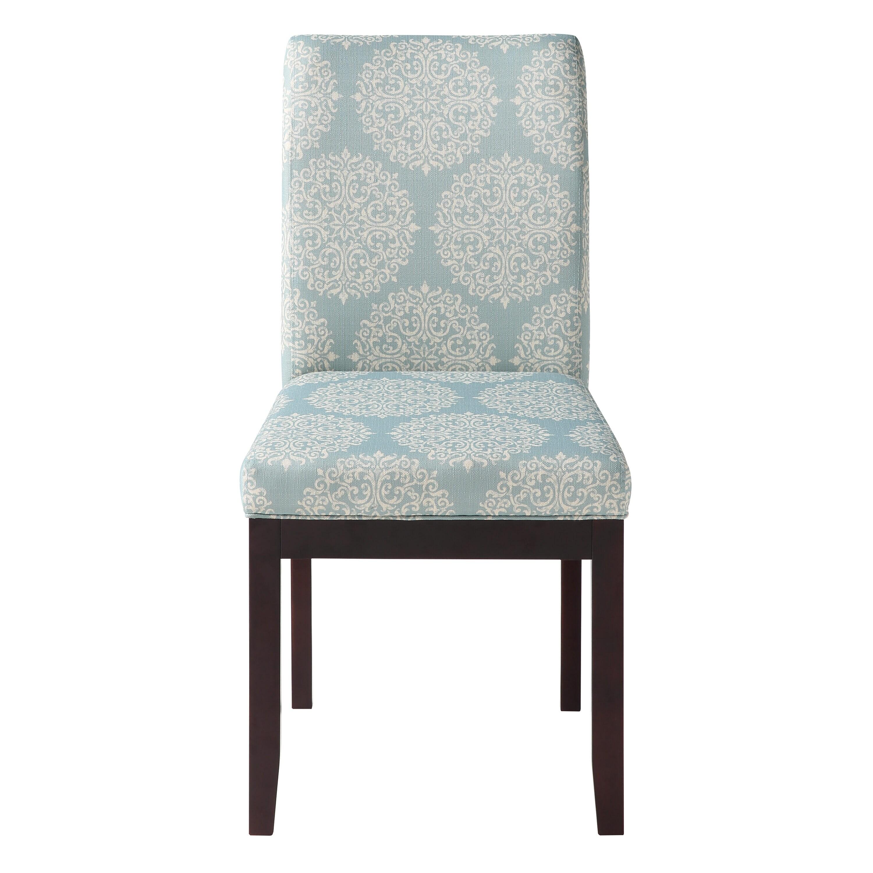 Dakota Parsons Chair Gabrielle Sky - OSP Home Furnishings: Classic Espresso Legs, Padded Seat