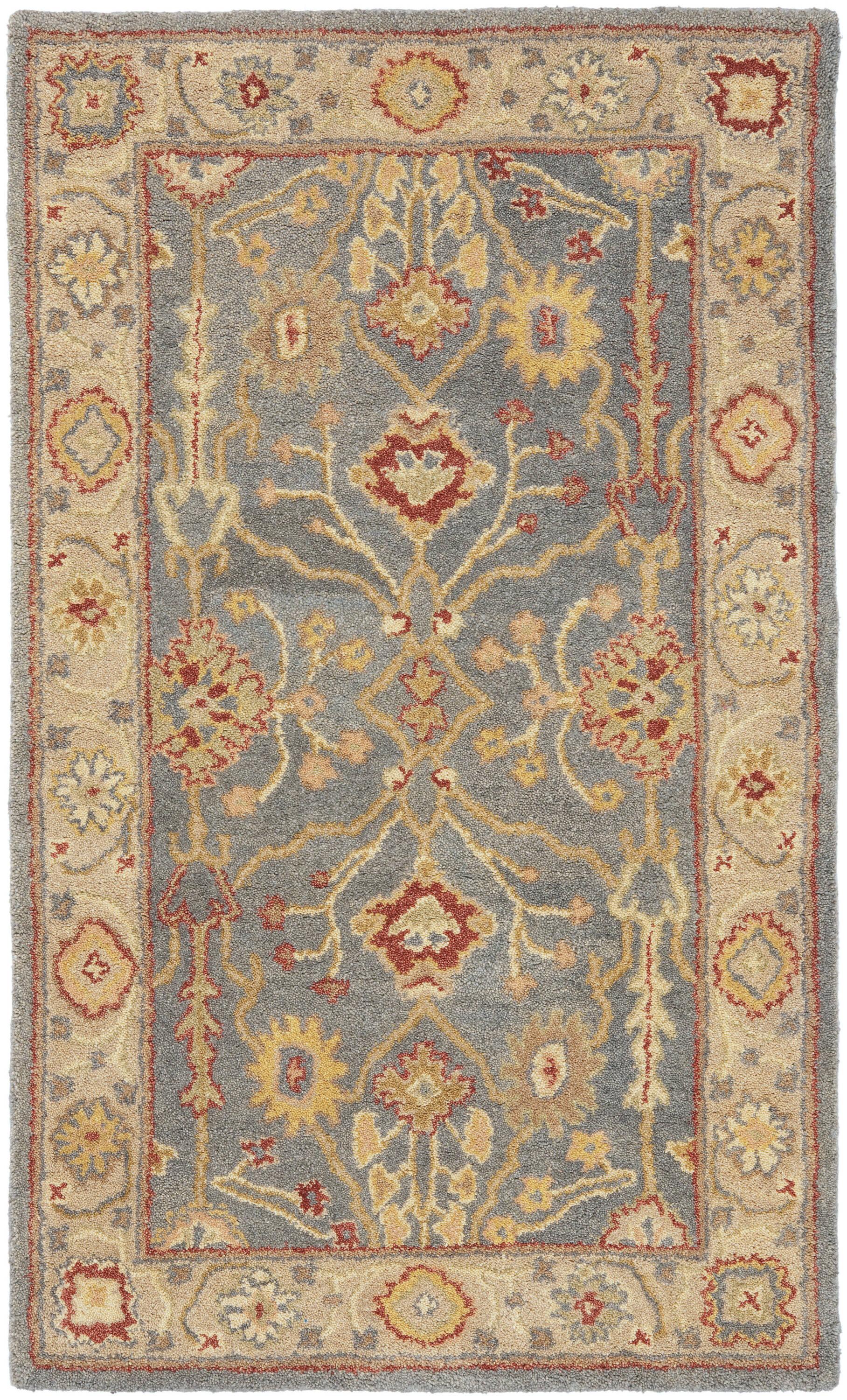 Antiquity AT314 Hand Tufted Area Rug - Blue/Ivory - 3'x5' - Safavieh.