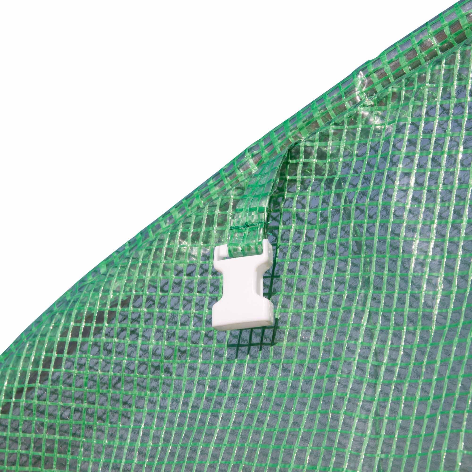 Outsunny 10' x 10' x 6.5' Walk-in Tunnel Hoop Greenhouse, Polyethylene PE Cover, Steel Frame, Roll-Up Zipper Door & Windows for Flowers, Vegetables